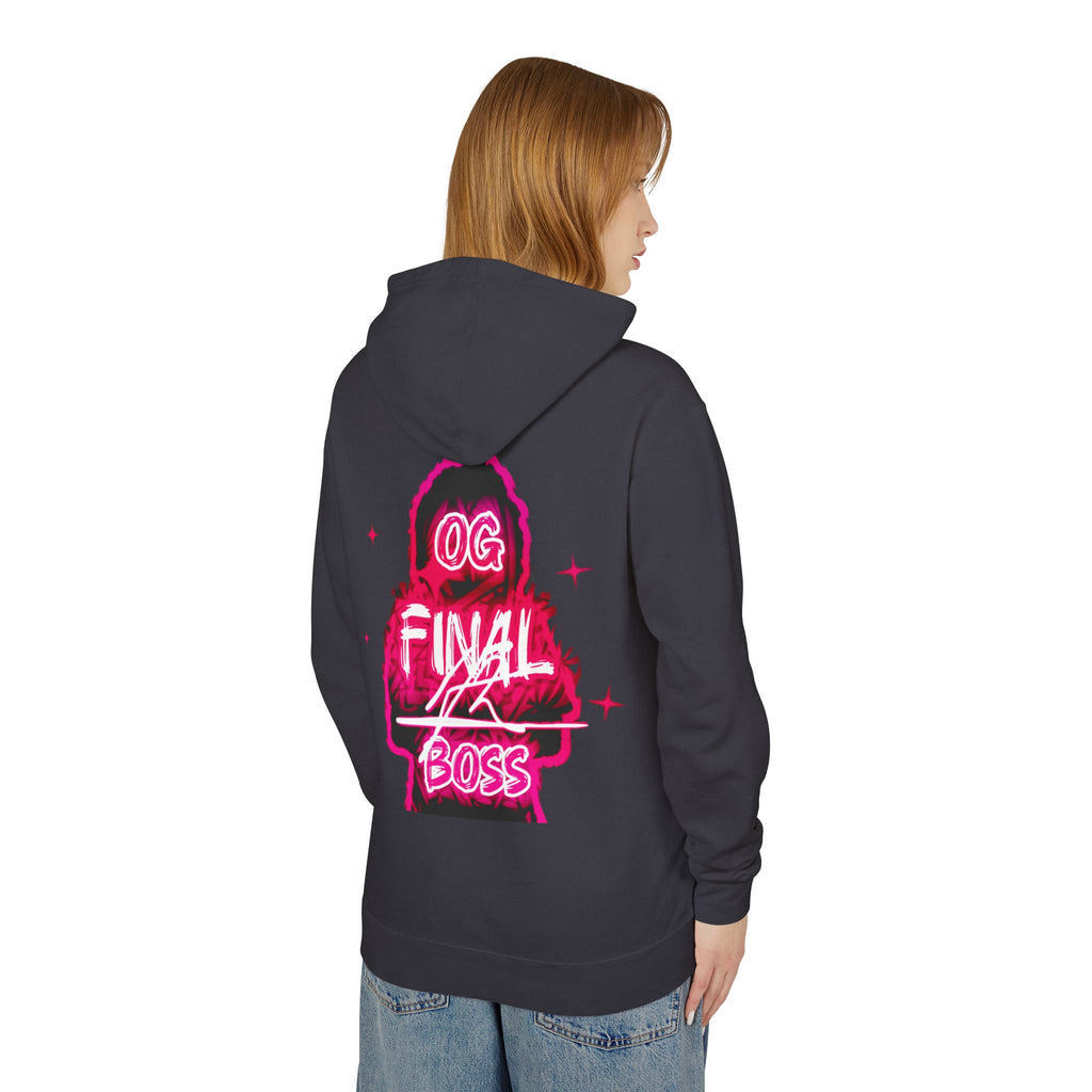 OG Final Boss Hoodie — Raspberry Pink graphic Pullover