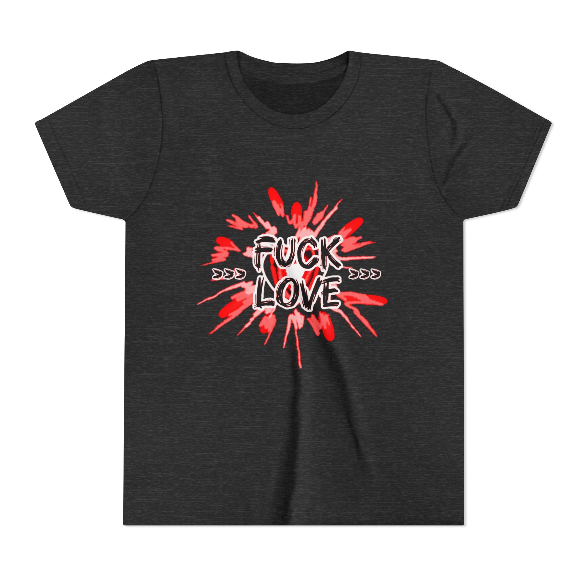 Youth Tee — "Fuck Love" Red Splash Graphic