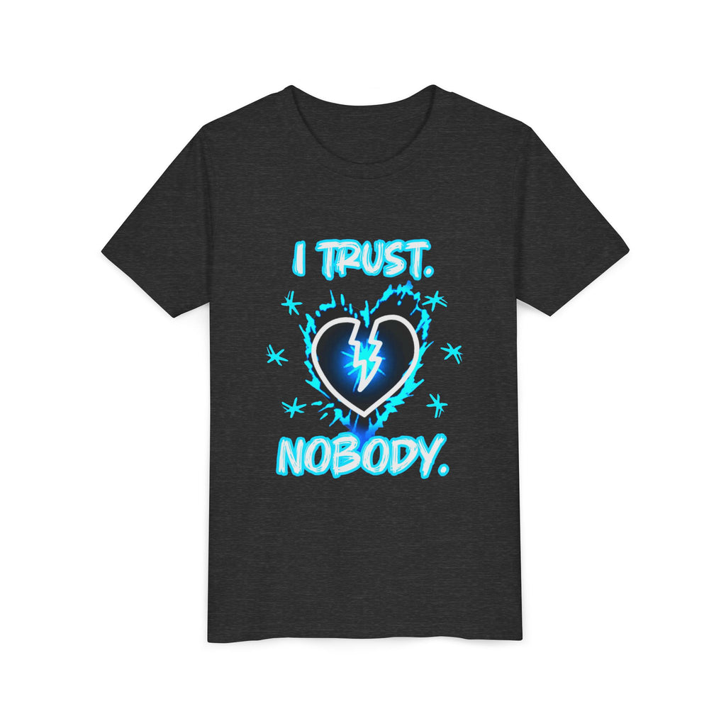 Youth Tee — "I Trust Nobody" Broken Heart Graphic Shirt