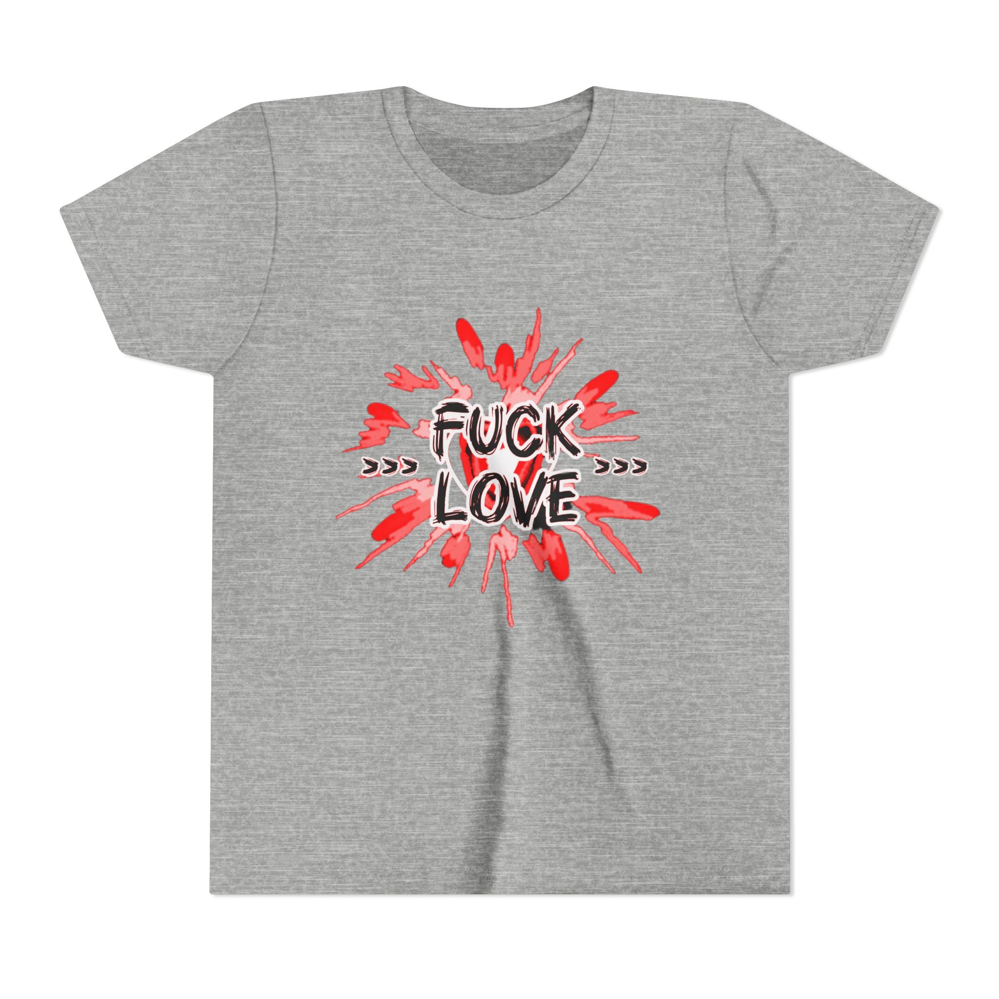 Youth Tee — "Fuck Love" Red Splash Graphic