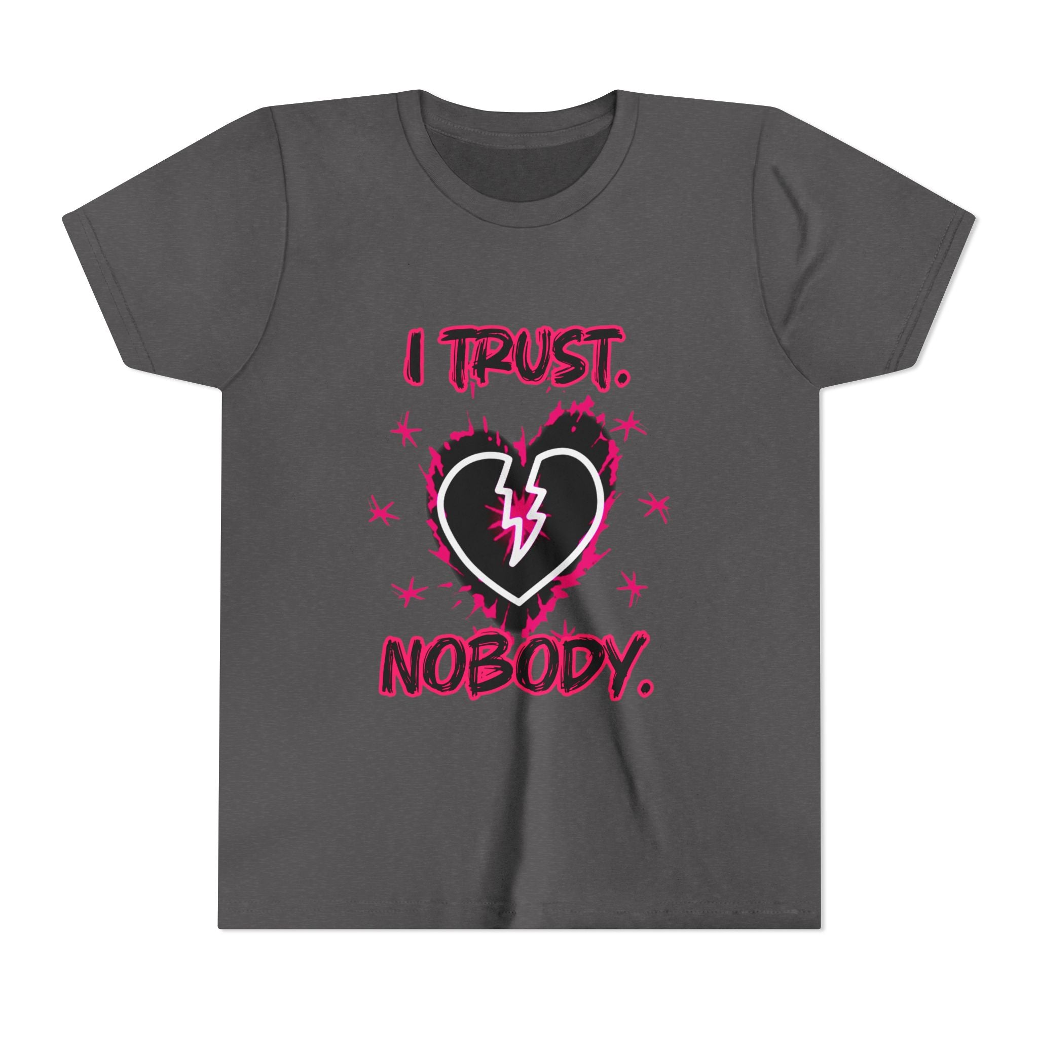 Youth Tee — “I Trust Nobody” Broken Heart Graphic Shirt