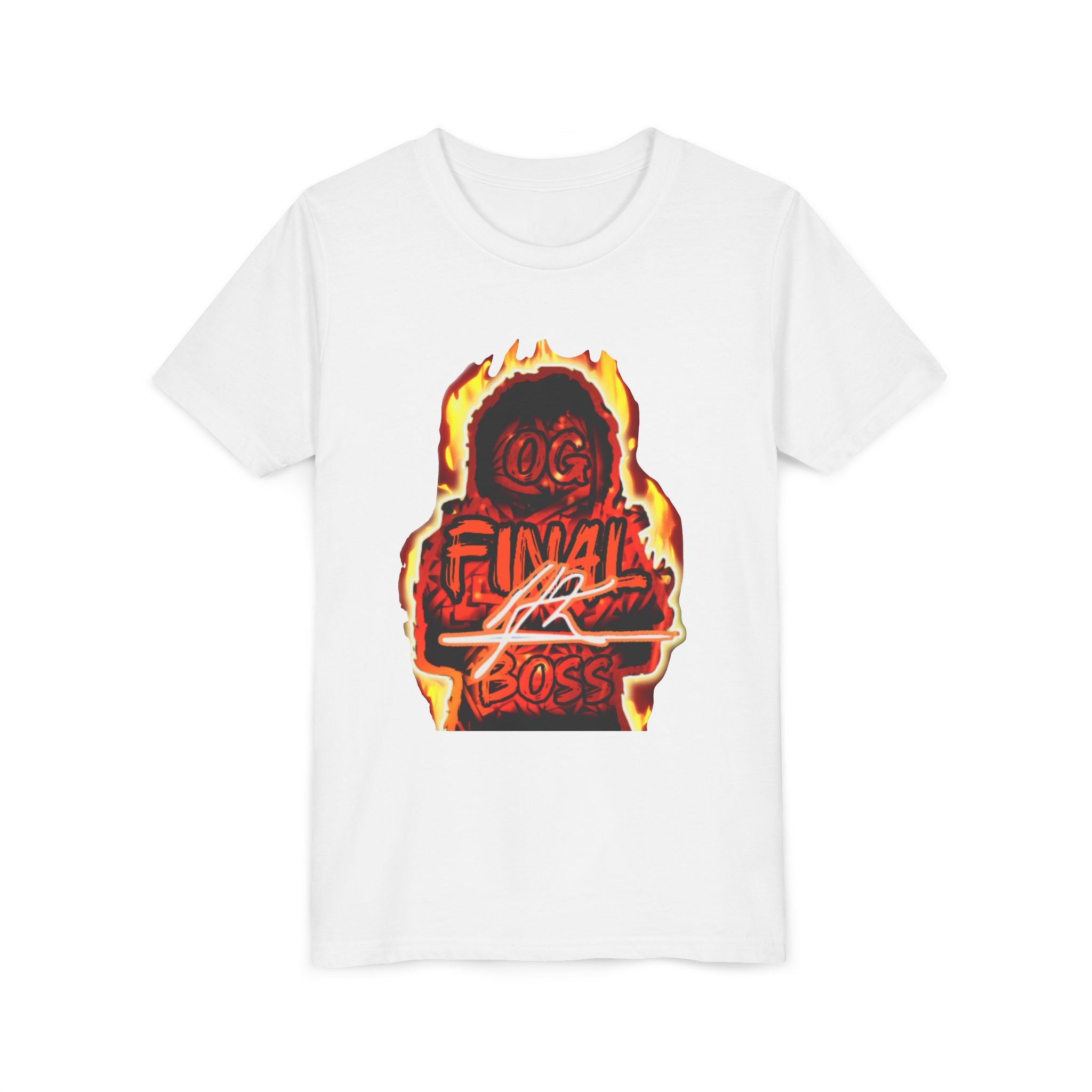Youth Tee — "OG Final Boss" - Flame Orange - Graphic Shirt