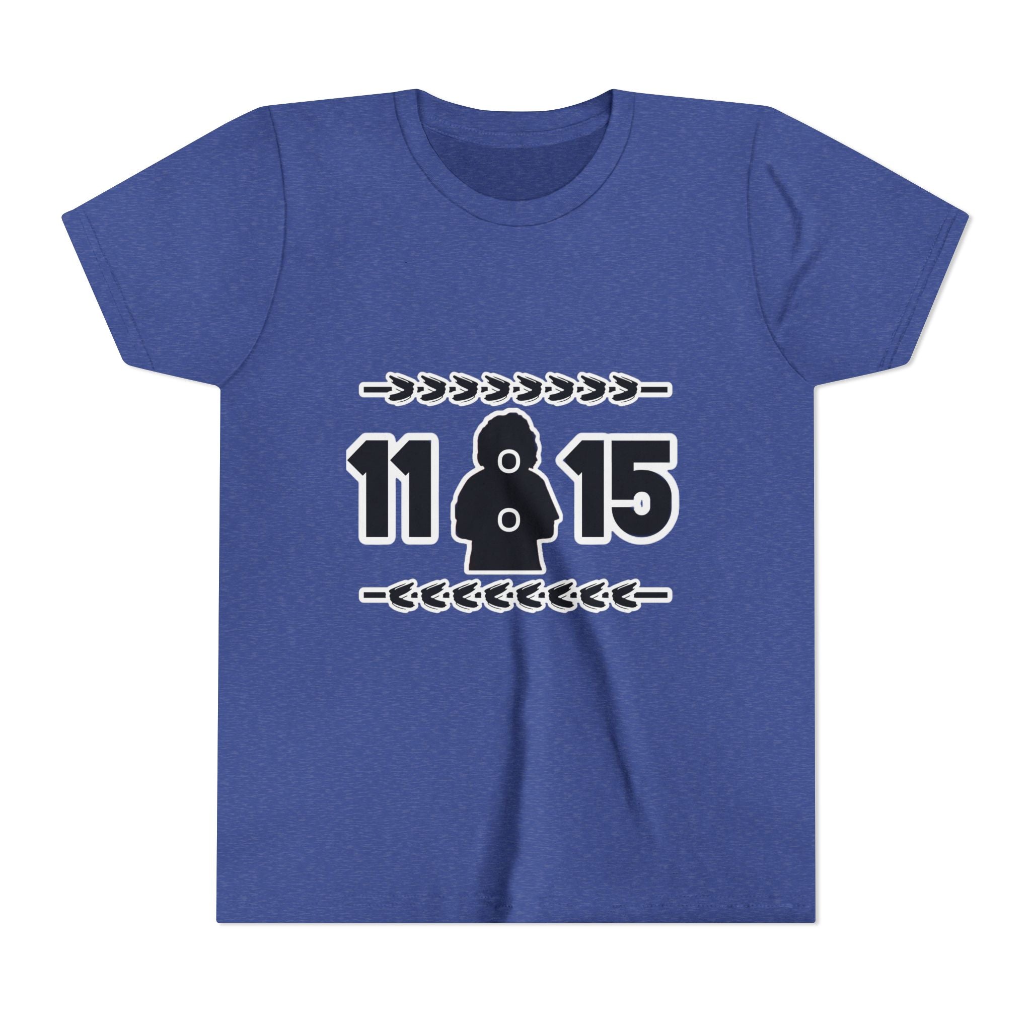 Youth Tee — '11:15' Black Silhouette Date Graphic Kids Shirt