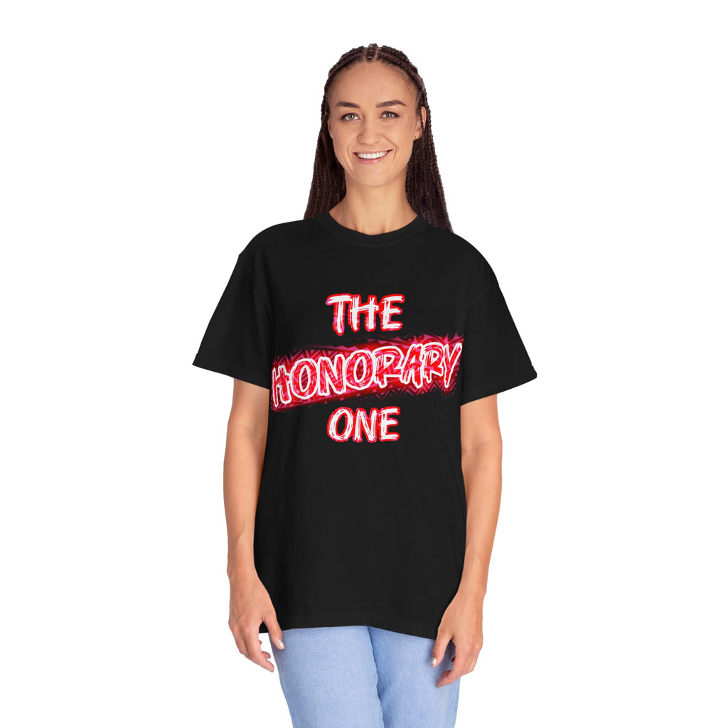 The Honorary One T-Shirt — Neon Red Graphic Tee
