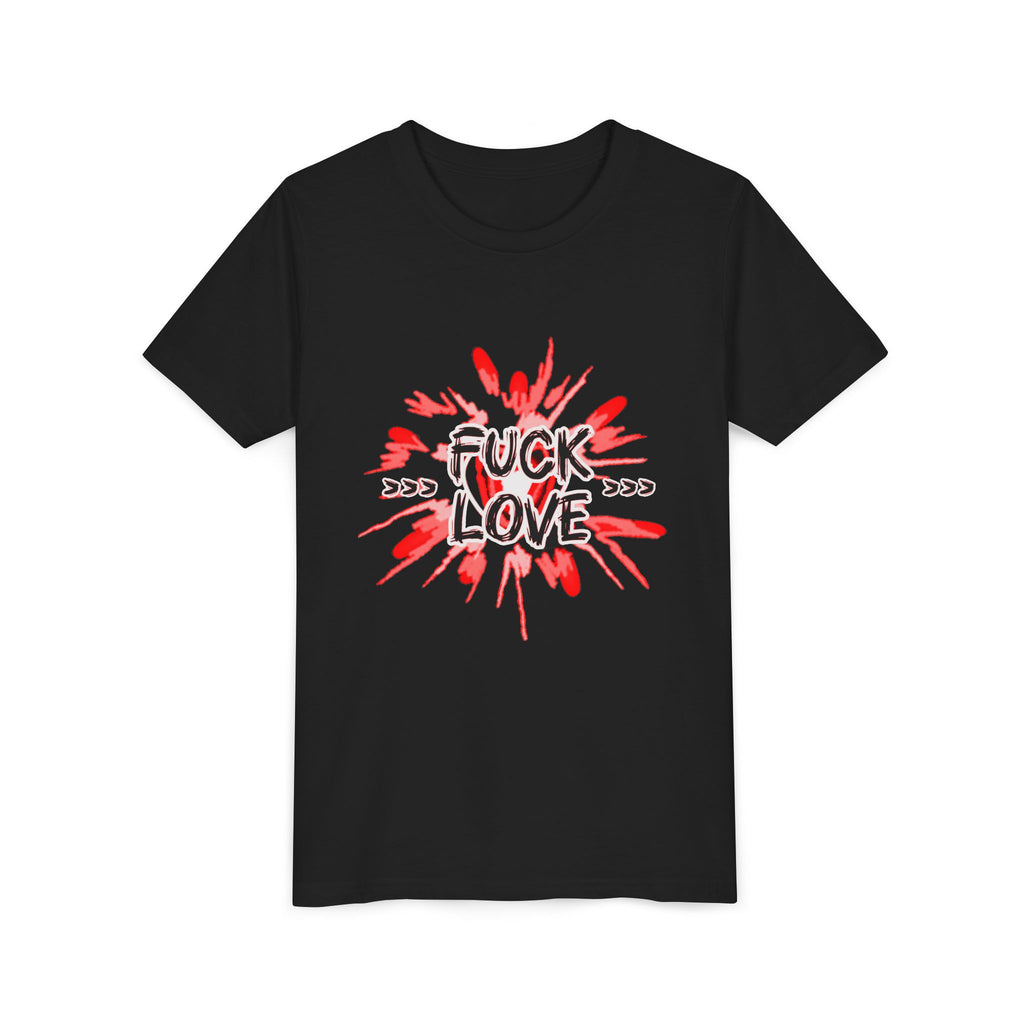 Youth Tee — "Fuck Love" Red Splash Graphic