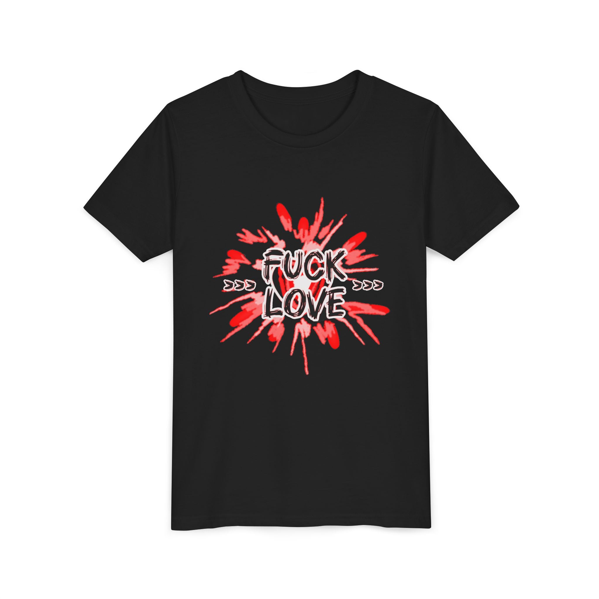 Youth Tee — "Fuck Love" Red Splash Graphic