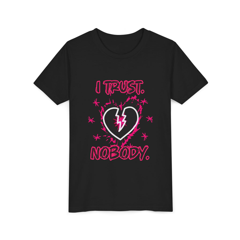 Youth Tee — “I Trust Nobody” Broken Heart Graphic Shirt
