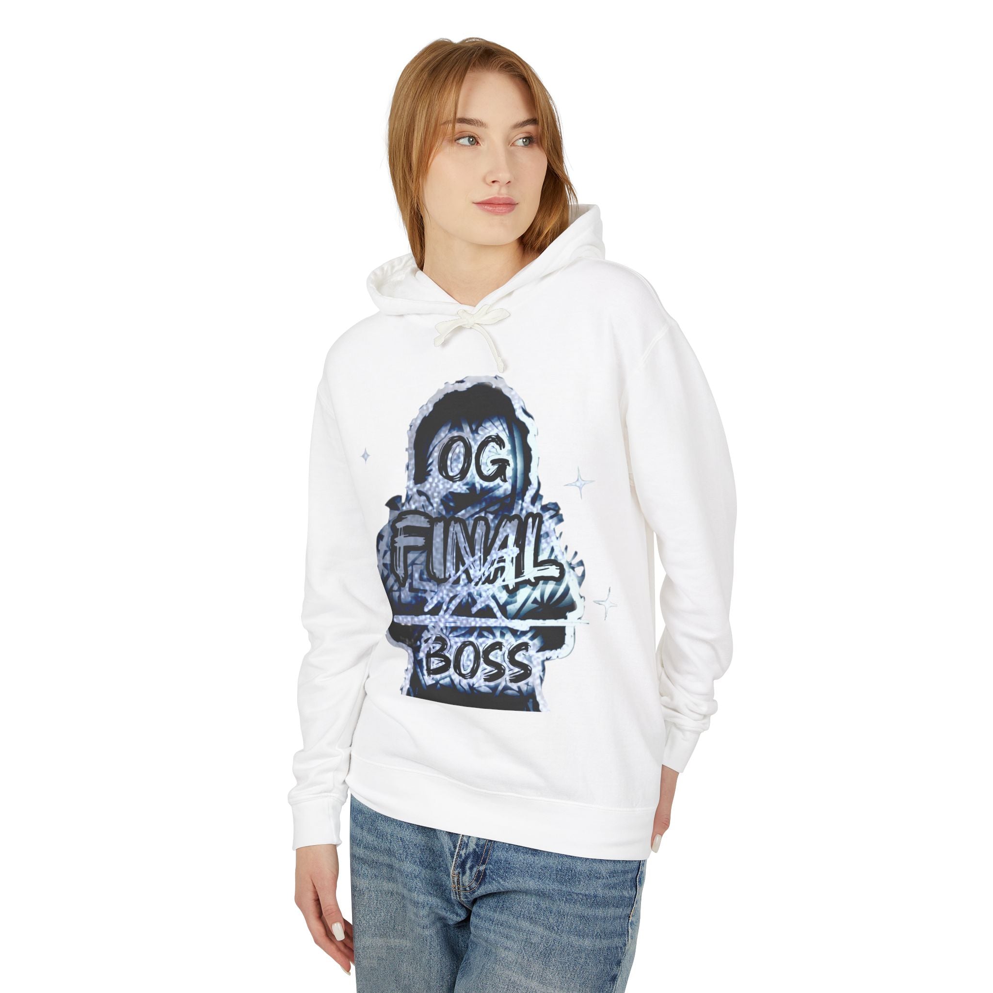 OG Final Boss Hoodie — Silver Graphic Pullover