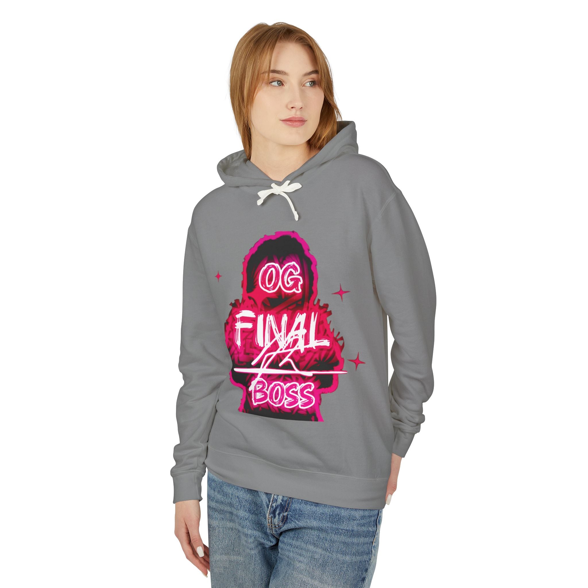 OG Final Boss Hoodie — Raspberry Pink graphic Pullover