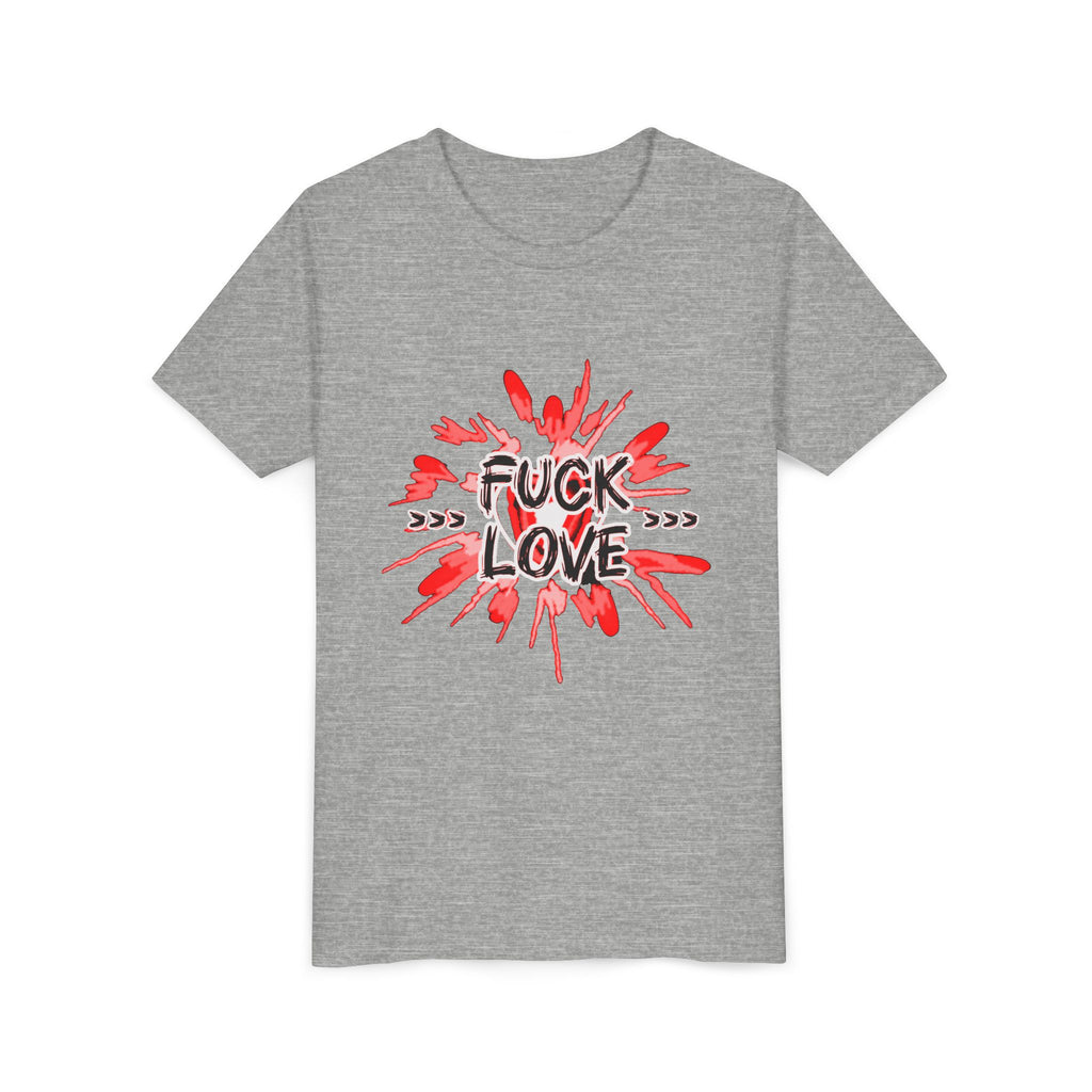 Youth Tee — "Fuck Love" Red Splash Graphic