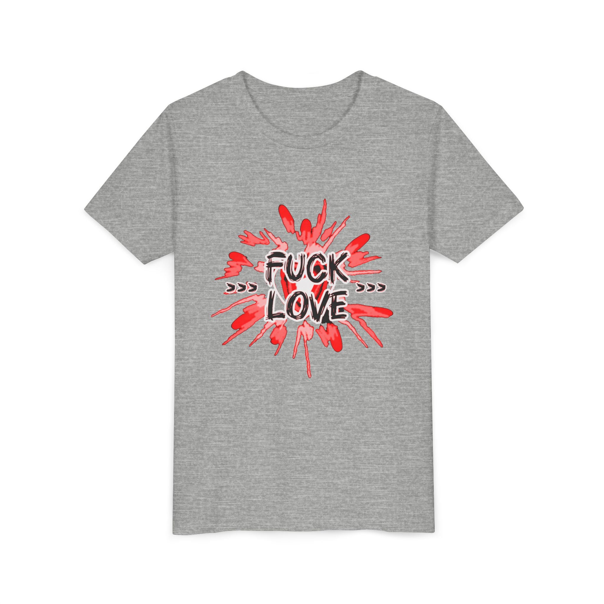 Youth Tee — "Fuck Love" Red Splash Graphic