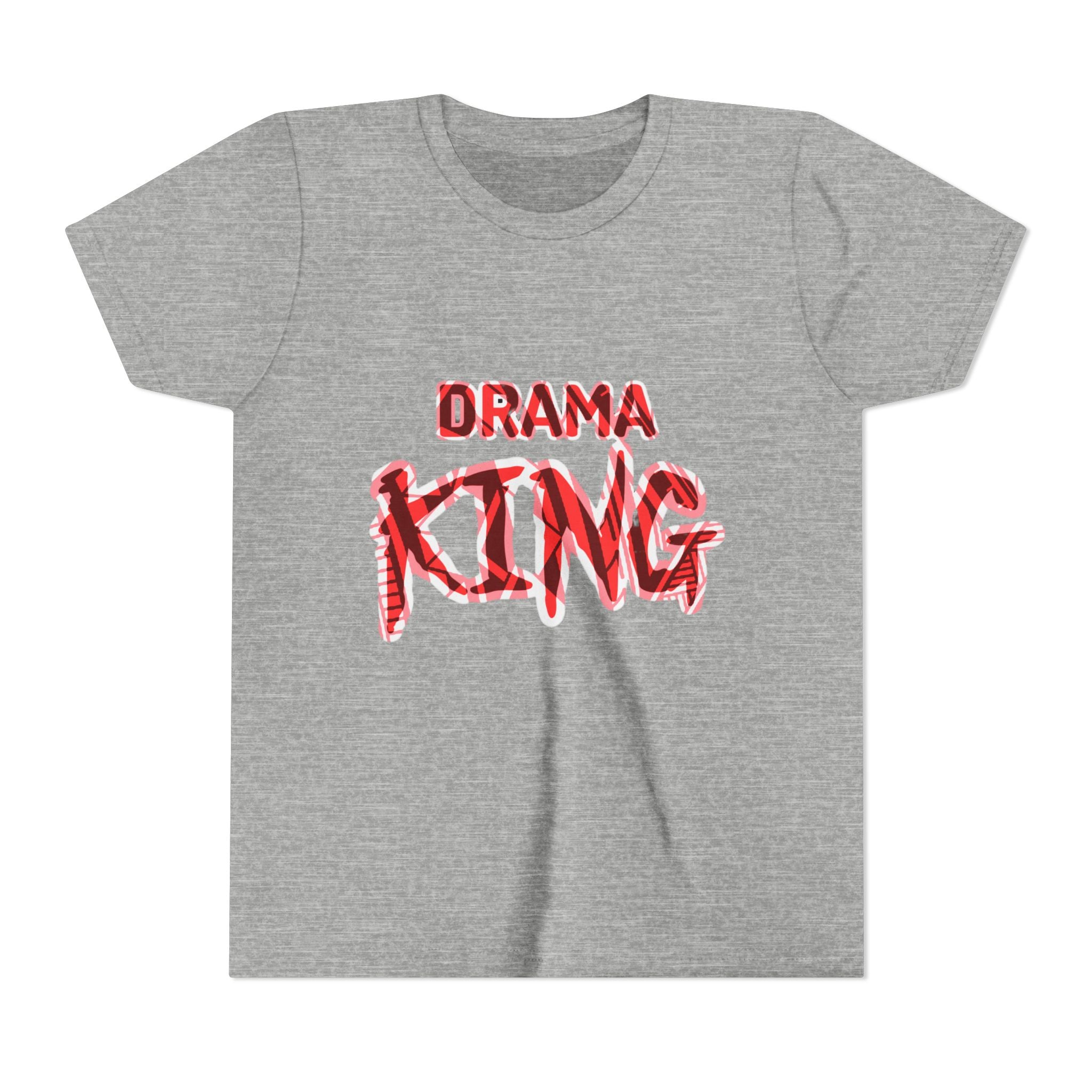 Drama King Youth Tee — Bold Red Graphic Kids T‑Shirt