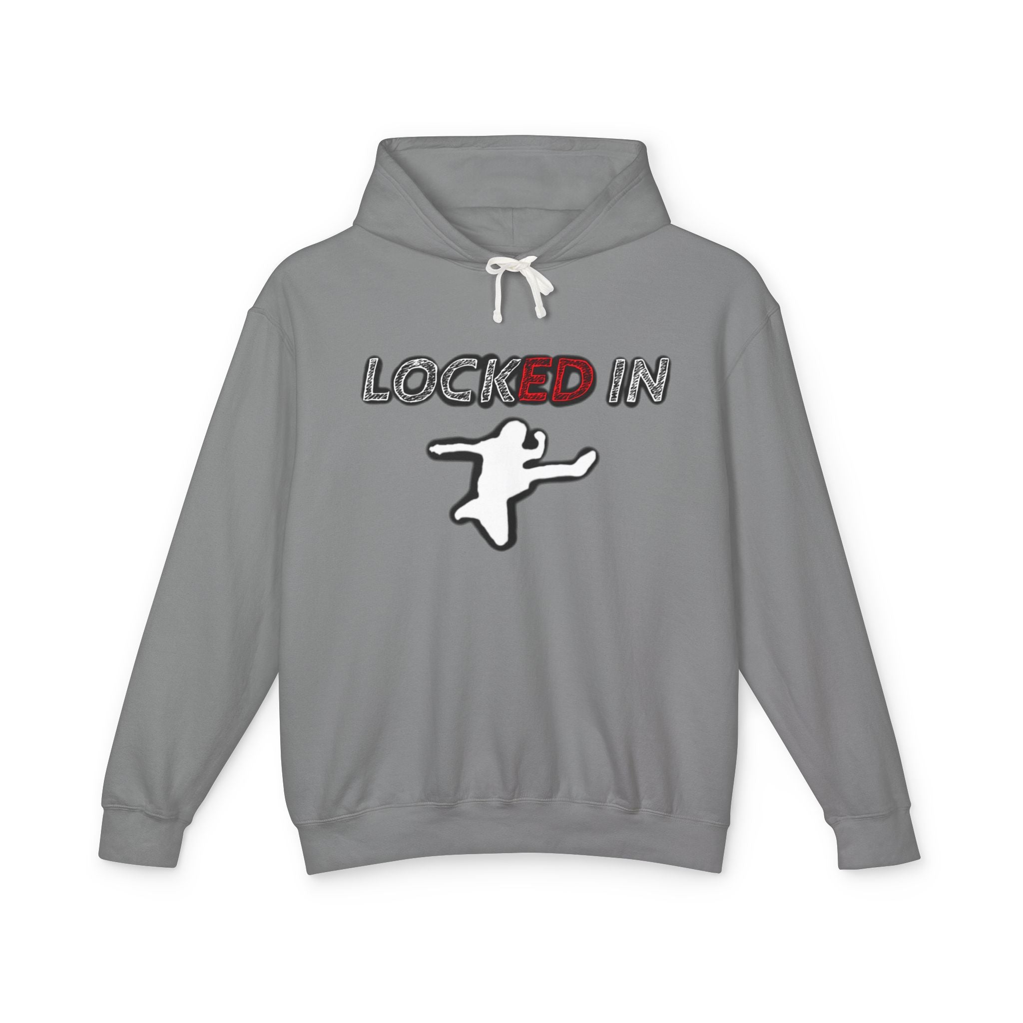 Locked In Hoodie — 'Locked In' Graphic Hooded Sweatshirt with Back Star Name Detail
