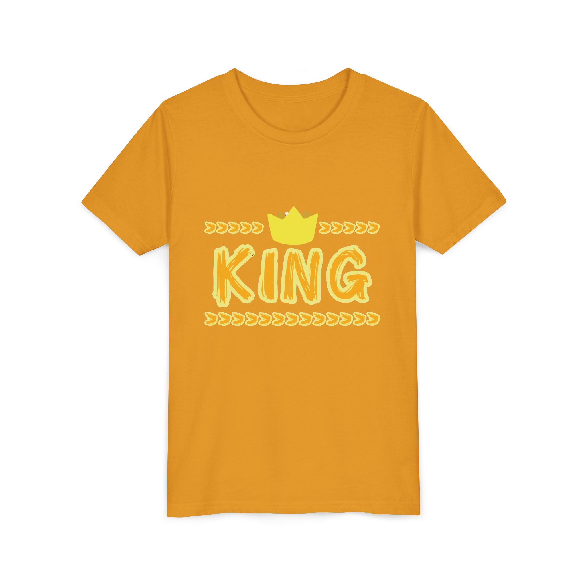 Youth 'King' Tee — Yellow Crown Graphic Kids T-Shirt