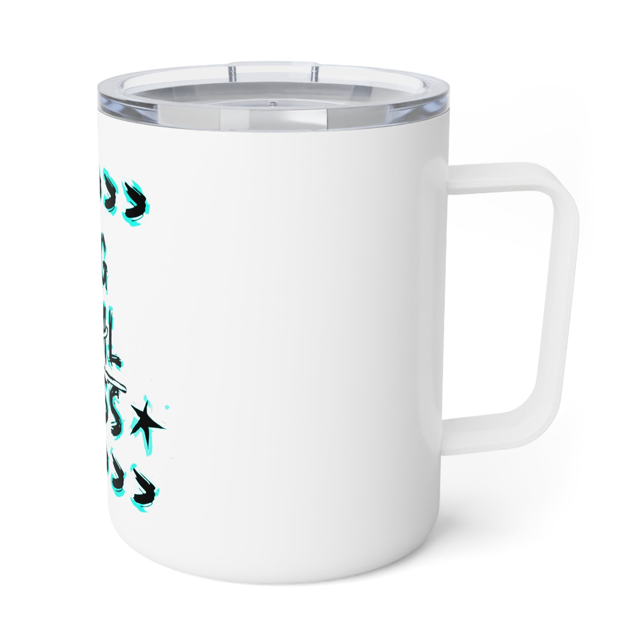 Insulated Coffee Mug — "OG Final Boss” Cyan Star Gaming 10oz Travel Mug