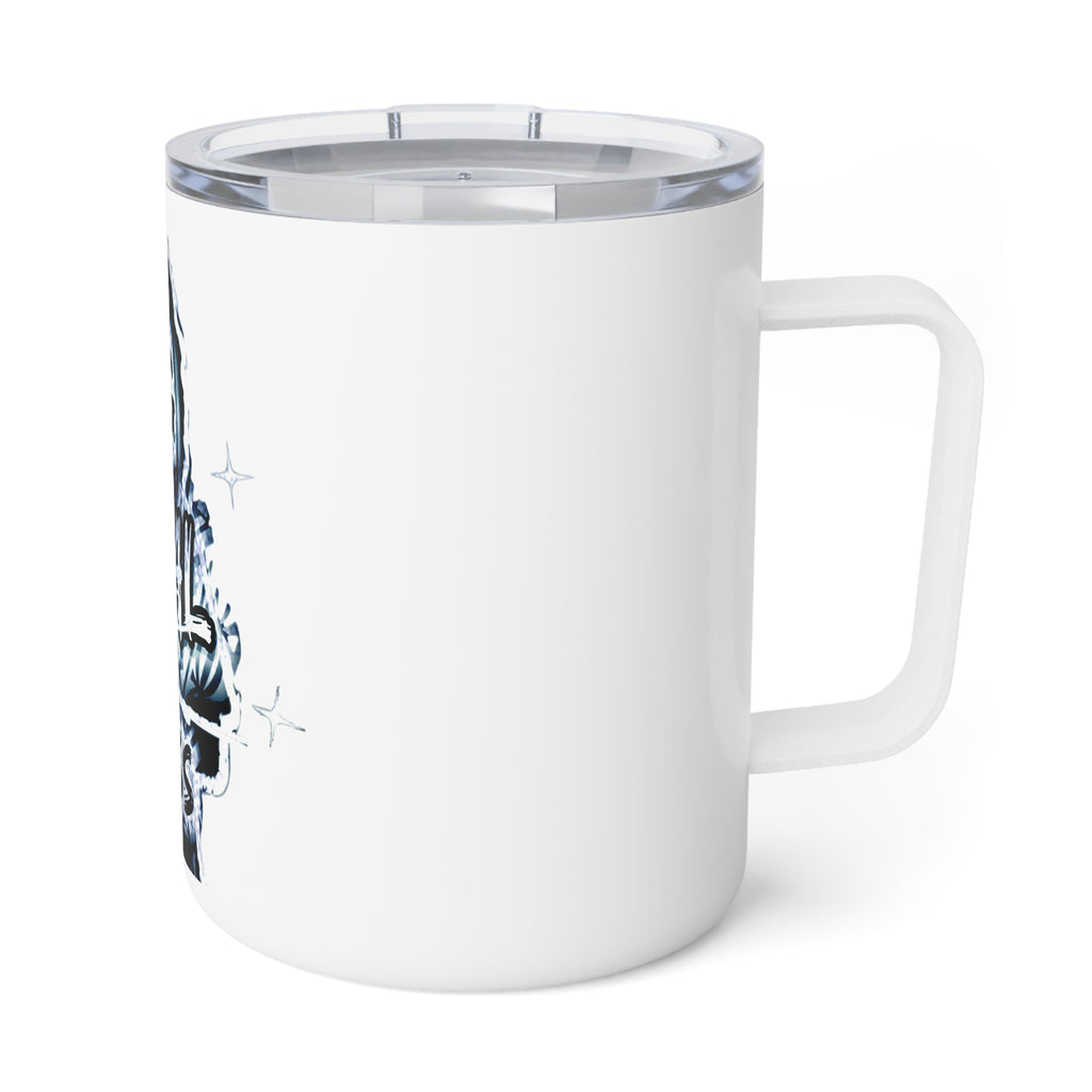 Insulated Coffee Mug — 'OG Final Boss' - Silver - Graphic 10oz Travel Tumbler