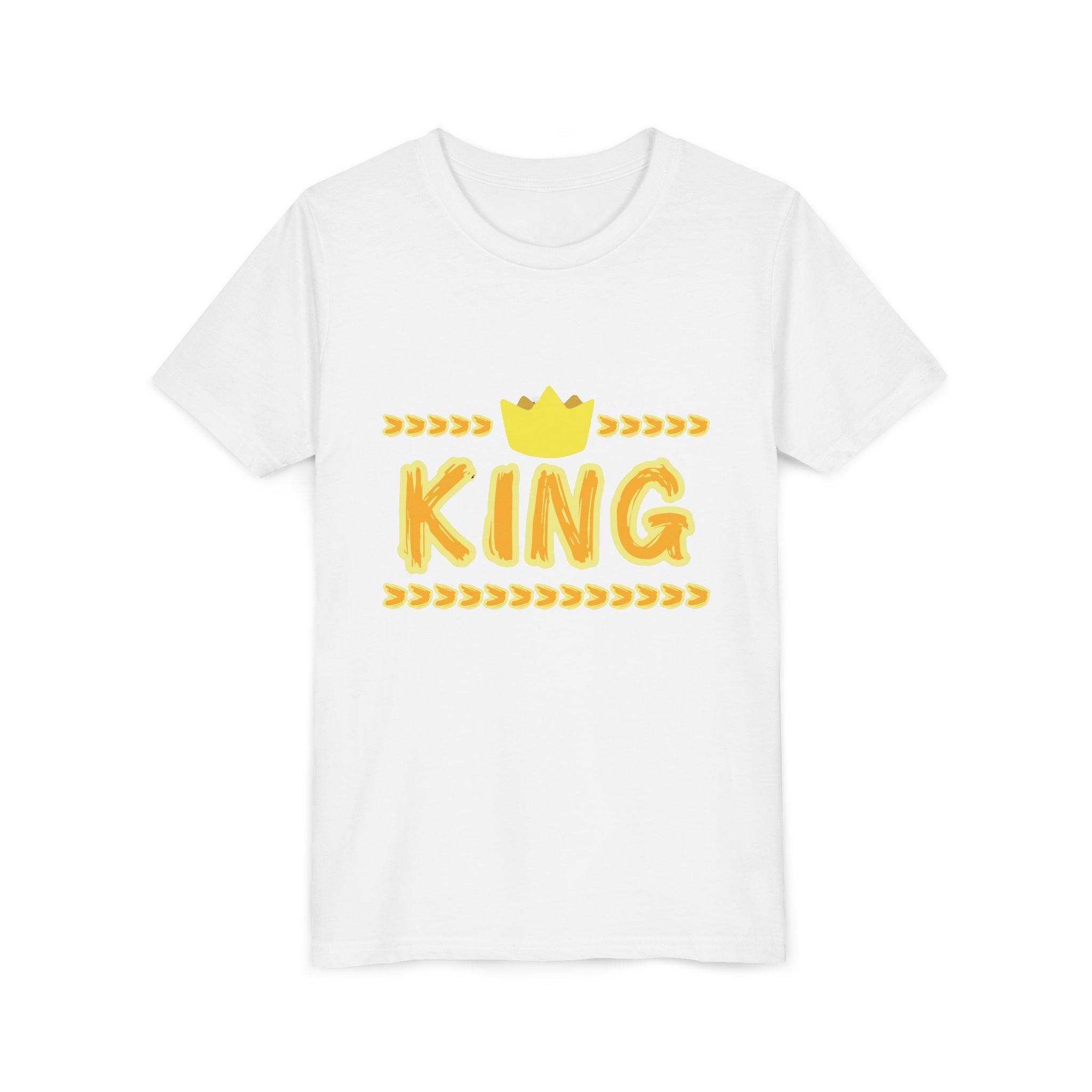 Youth 'King' Tee — Yellow Crown Graphic Kids T-Shirt