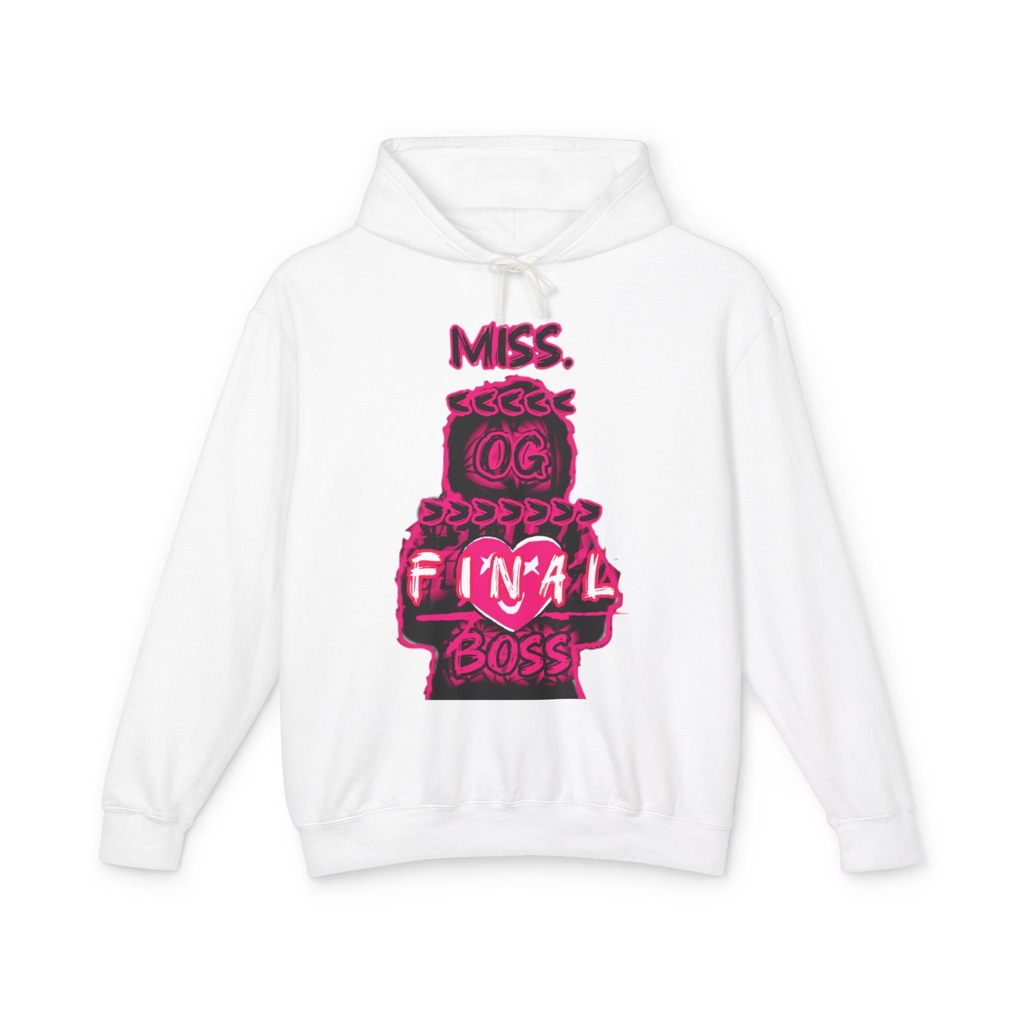 Miss Final Boss Hoodie — Retro Pink Gamer Graphic Hooded Sweatshirt