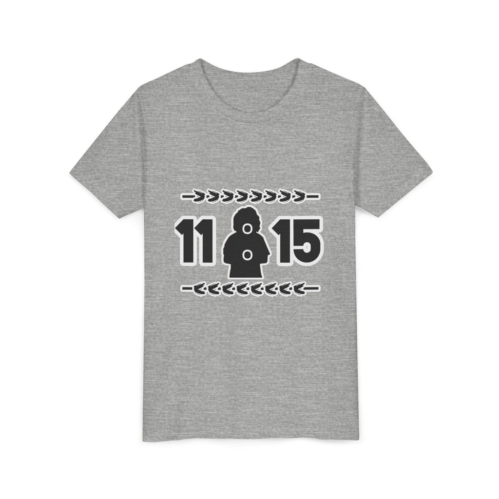 Youth Tee — '11:15' Black Silhouette Date Graphic Kids Shirt