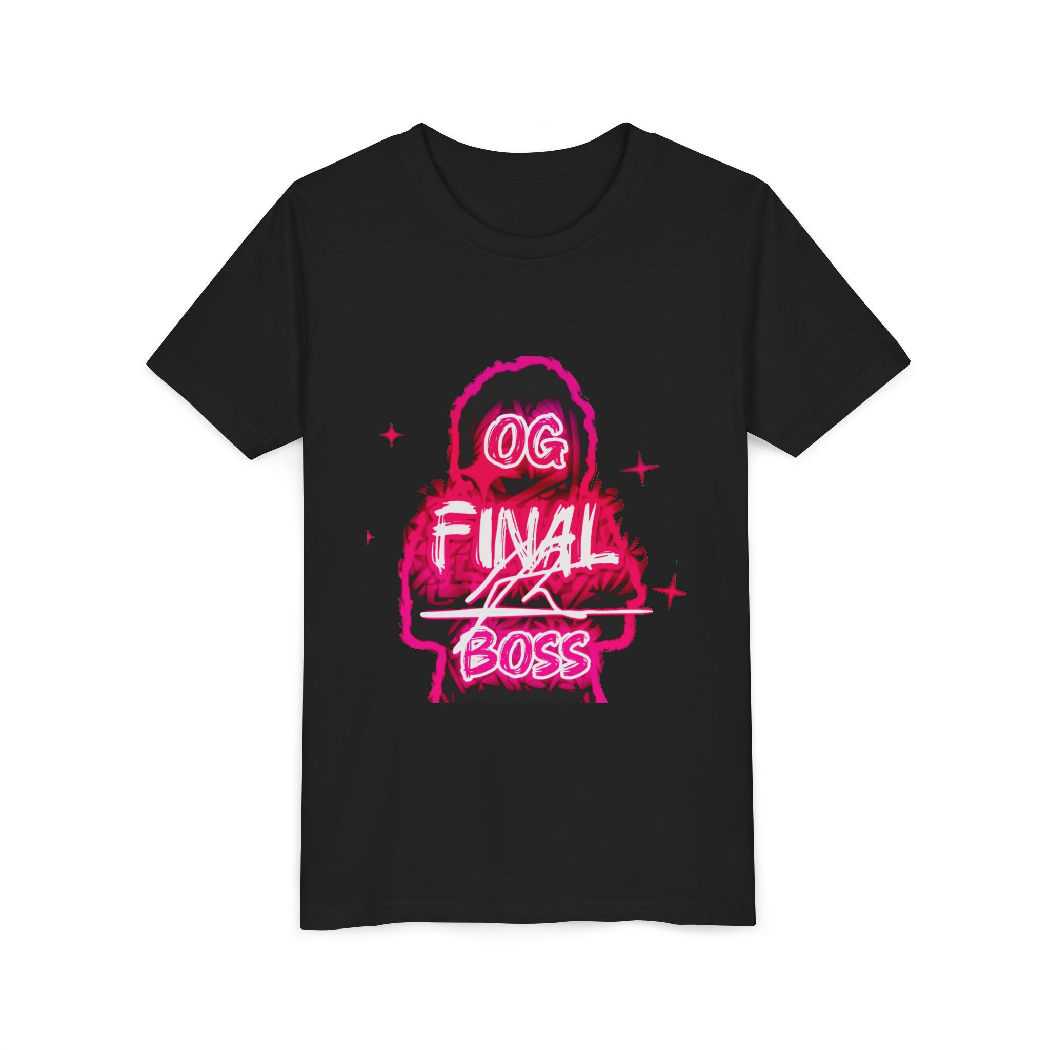 Youth Tee — "OG Final Boss" - Raspberry Pink - Graphic Shirt