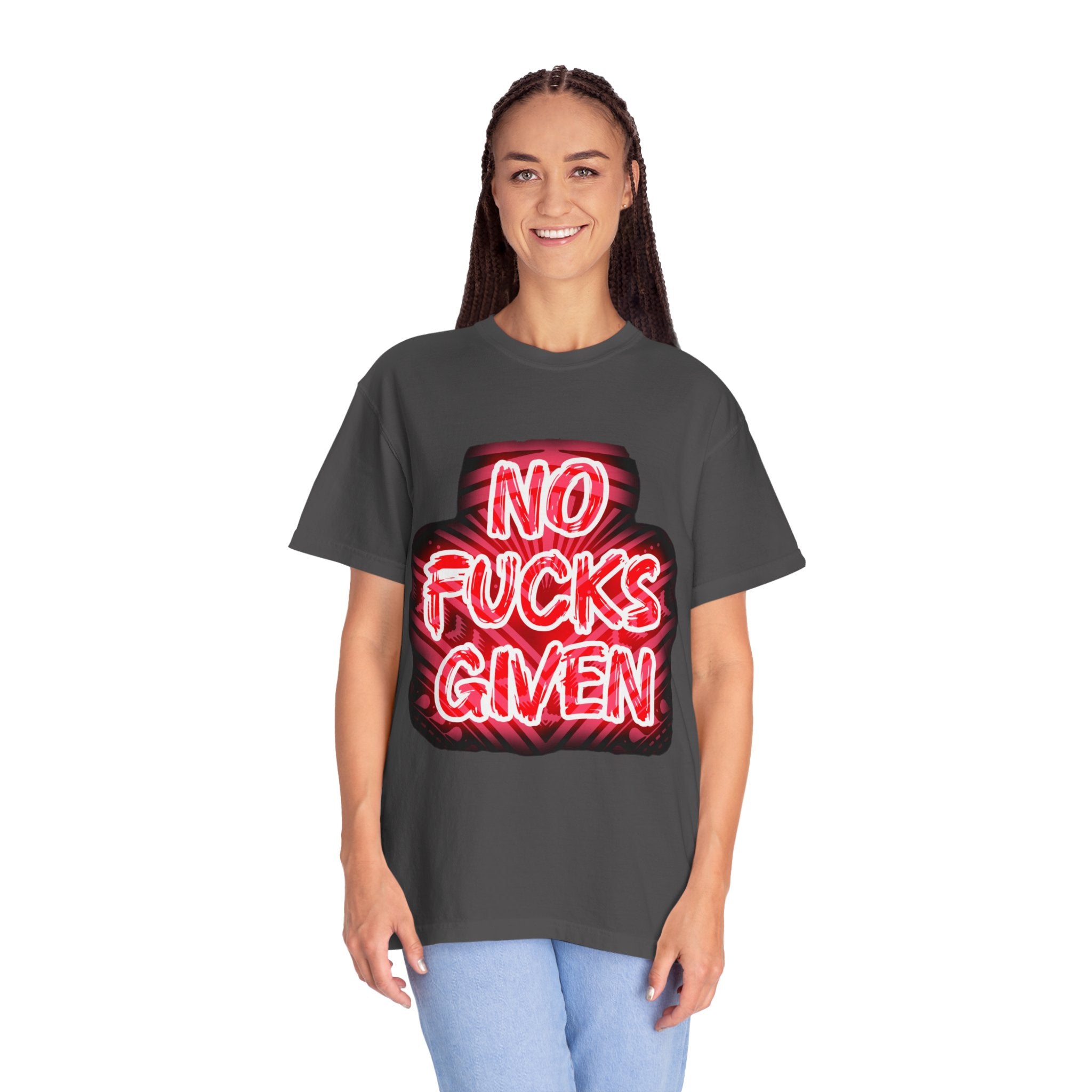 Graphic T-Shirt — "No Fucks Given" Neon Style Tee