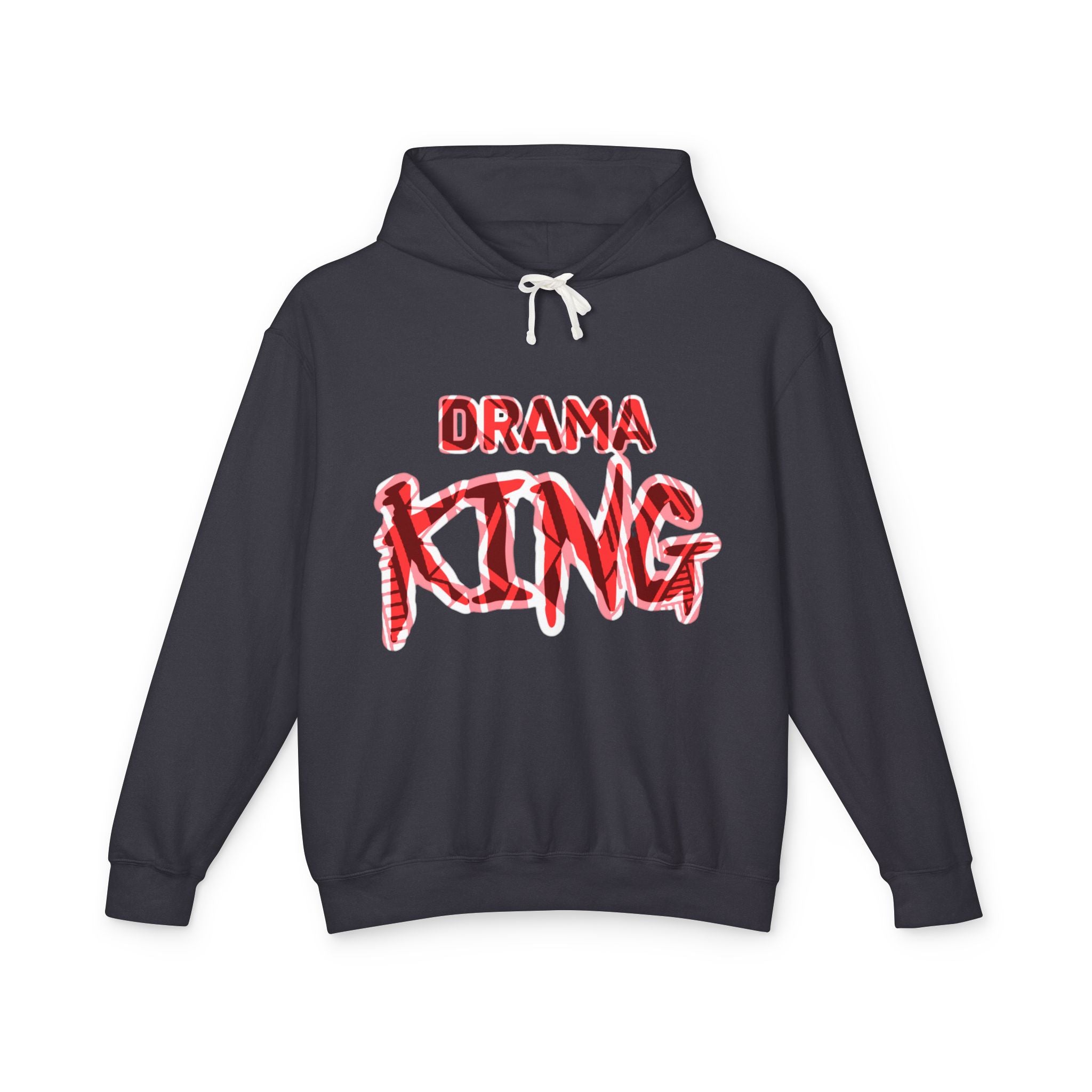 Drama King Hoodie — Graphic Red Brushstroke Pullover