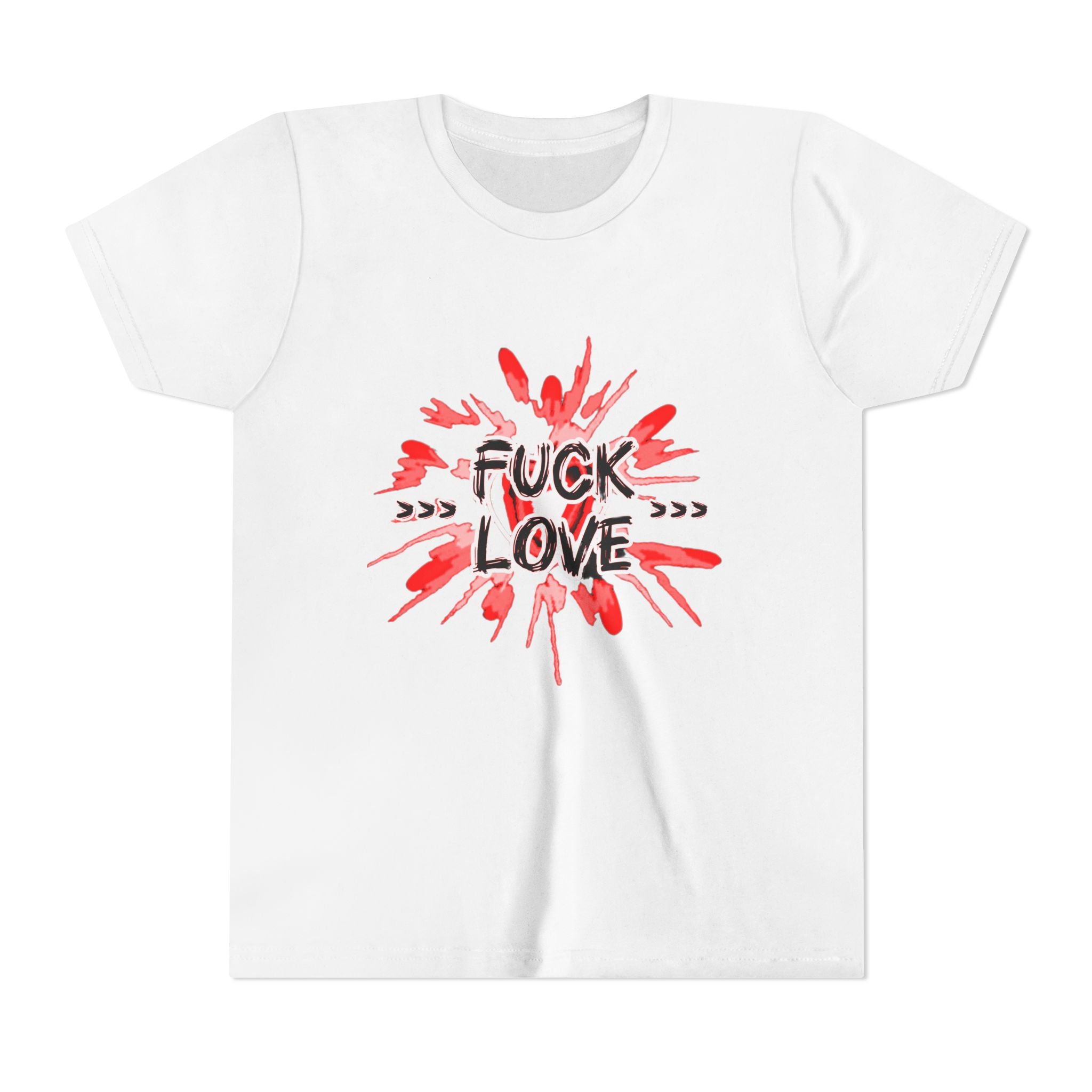 Youth Tee — "Fuck Love" Red Splash Graphic