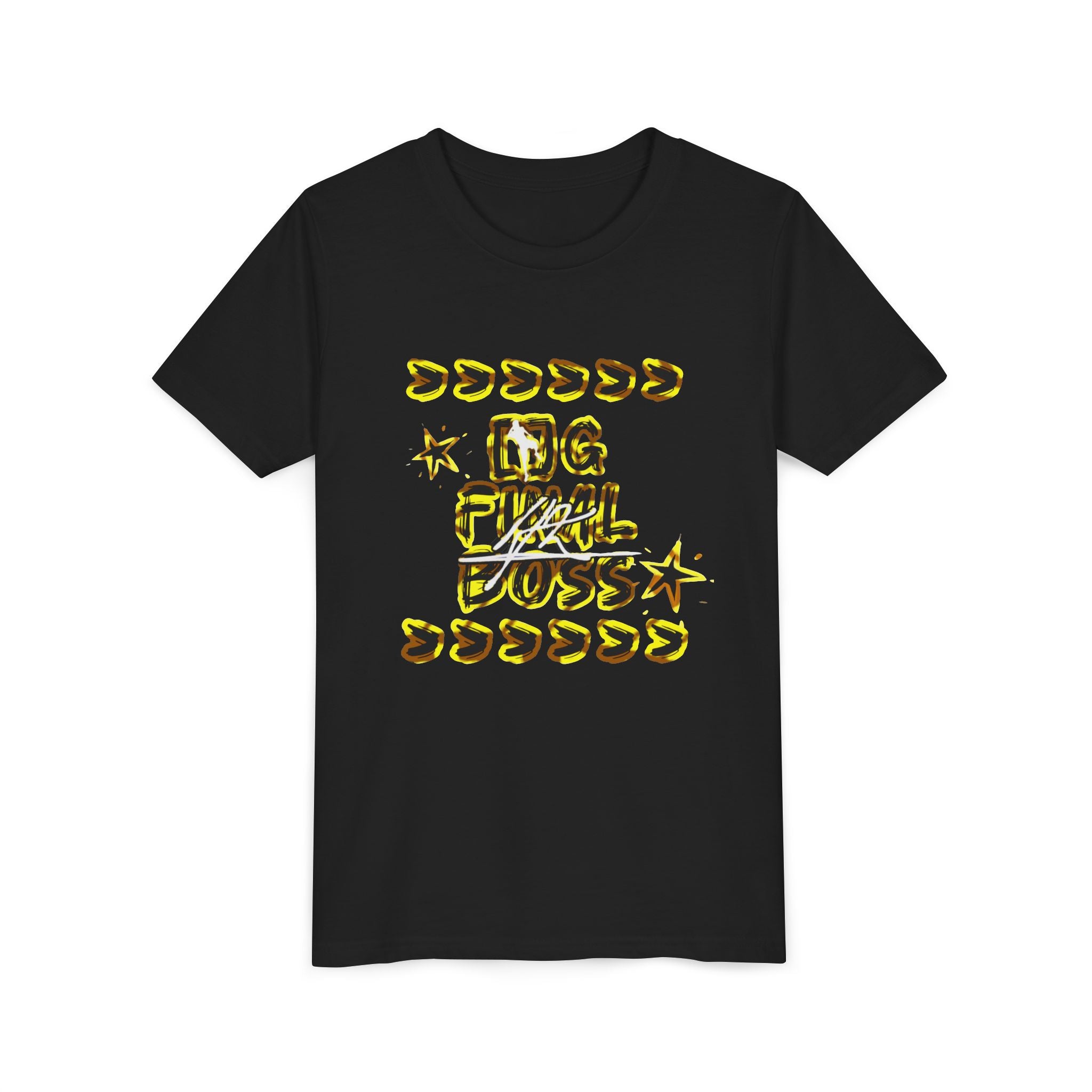 Youth Tee — "OG Final Boss" Graphic Shirt with Gold Star Nameback