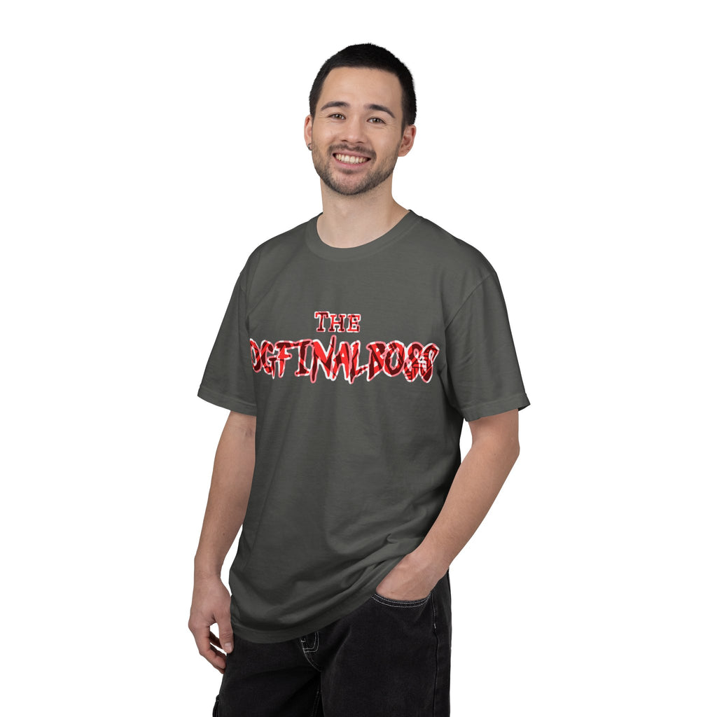 Graphic T-Shirt — "The OGFinalBoss" Red Flame Text Tee