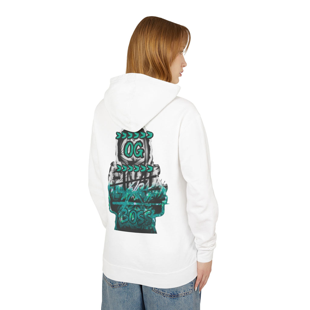 OG Boss Streetwear Hoodie — Teal Graffiti Graphic Pullover
