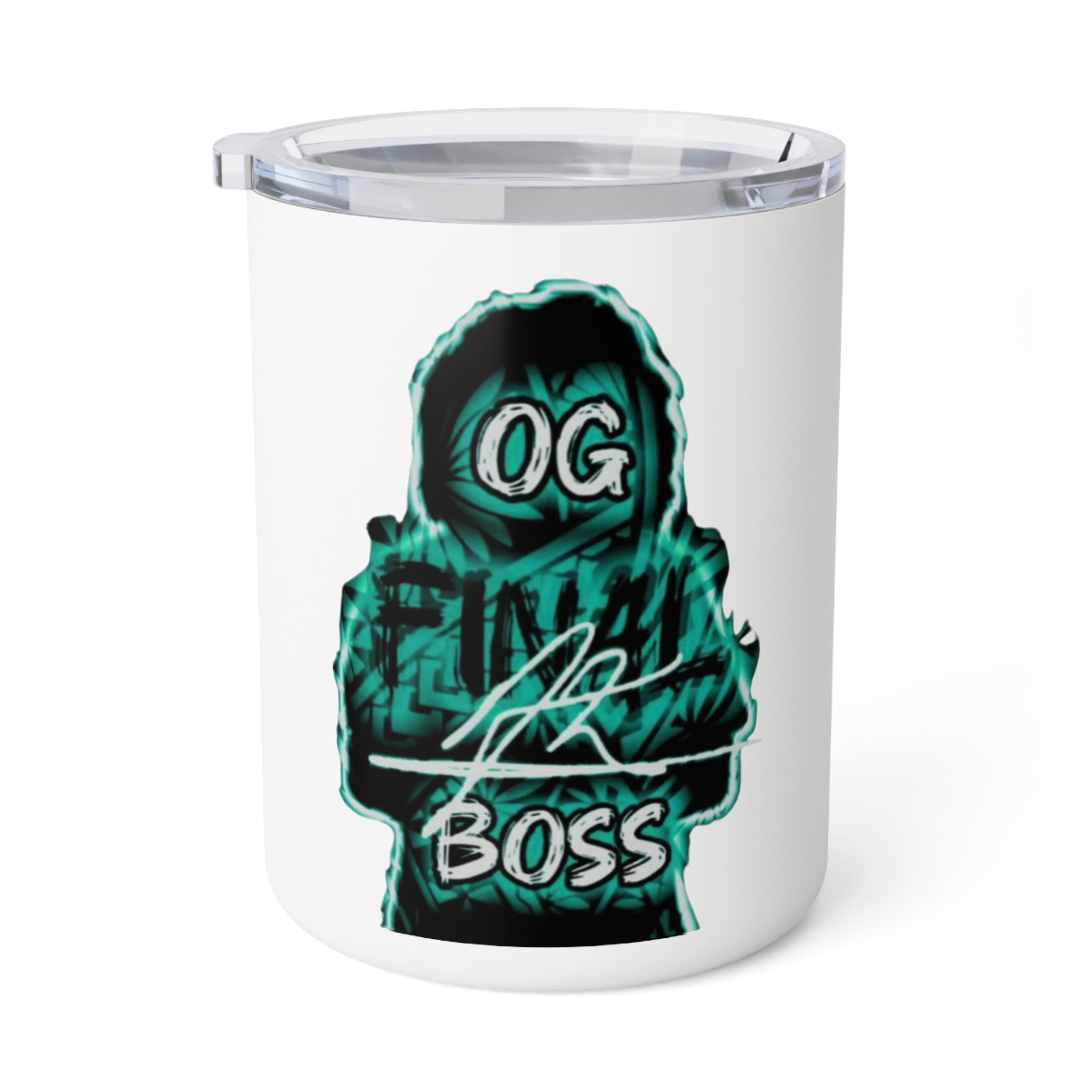 OG Final Boss Insulated Coffee Mug — 10oz Blue Green Hoodie Graphic Travel Mug