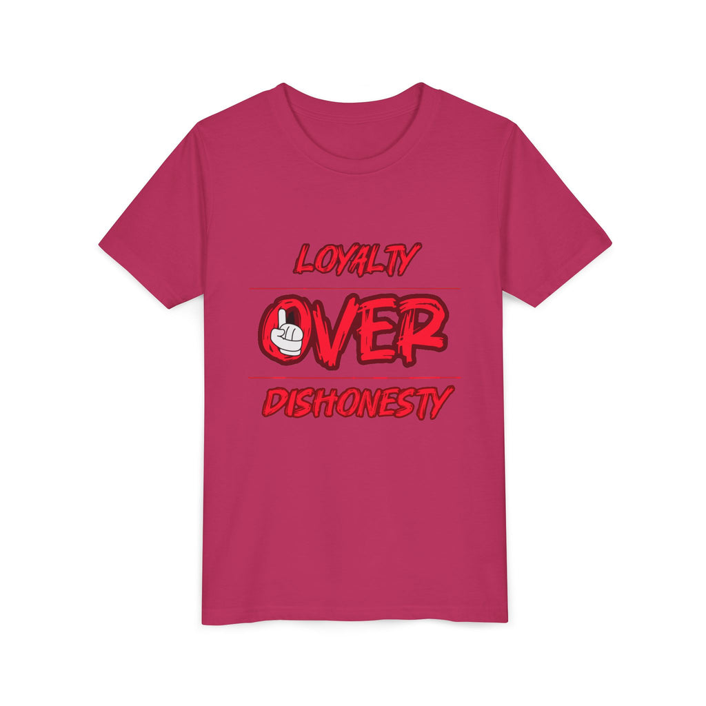 Youth Tee - "Loyalty Over Dishonesty" Graphic T‑Shirt (Red Street Style)