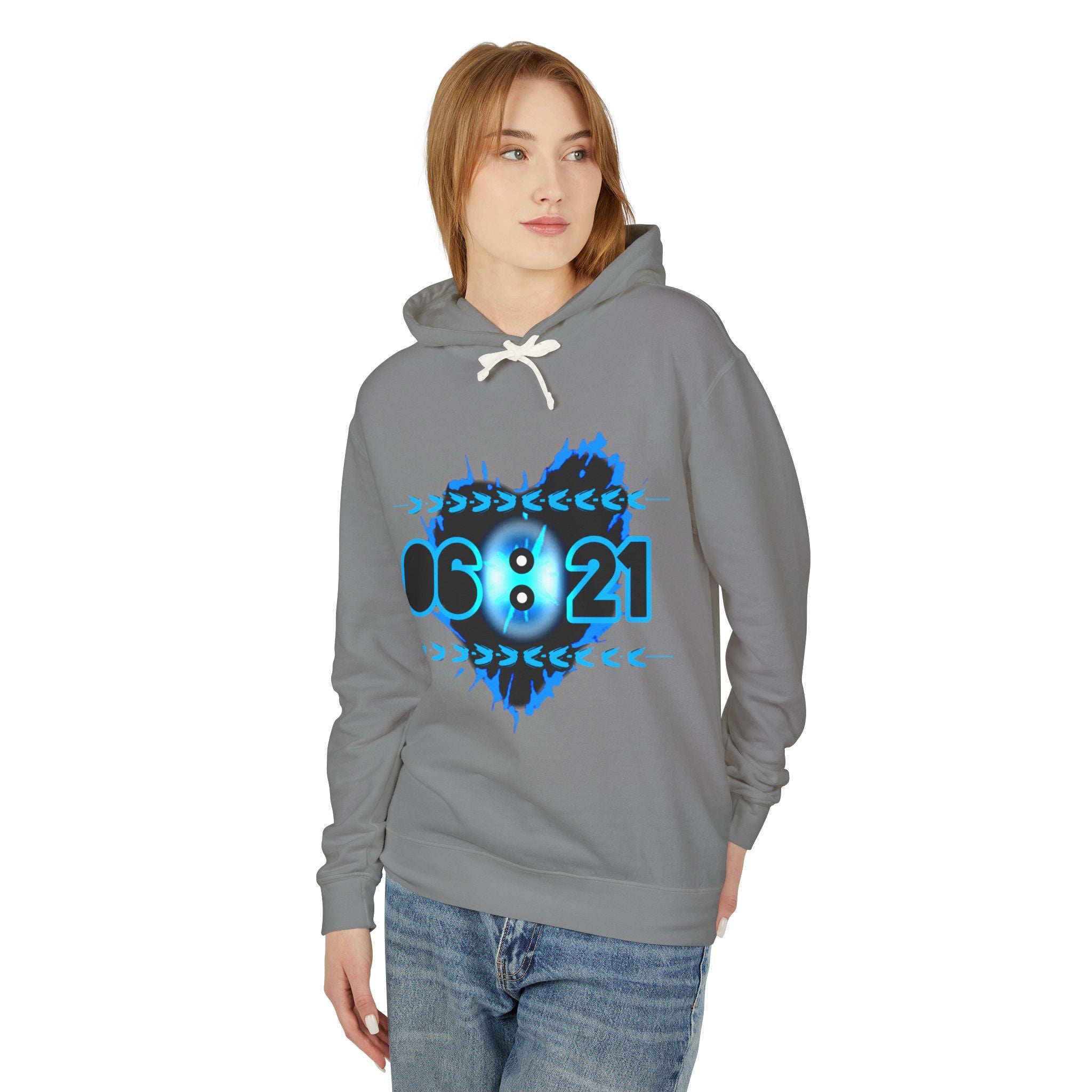 Hoodie — Neon Heart Date Graphic Scripture (06•21)