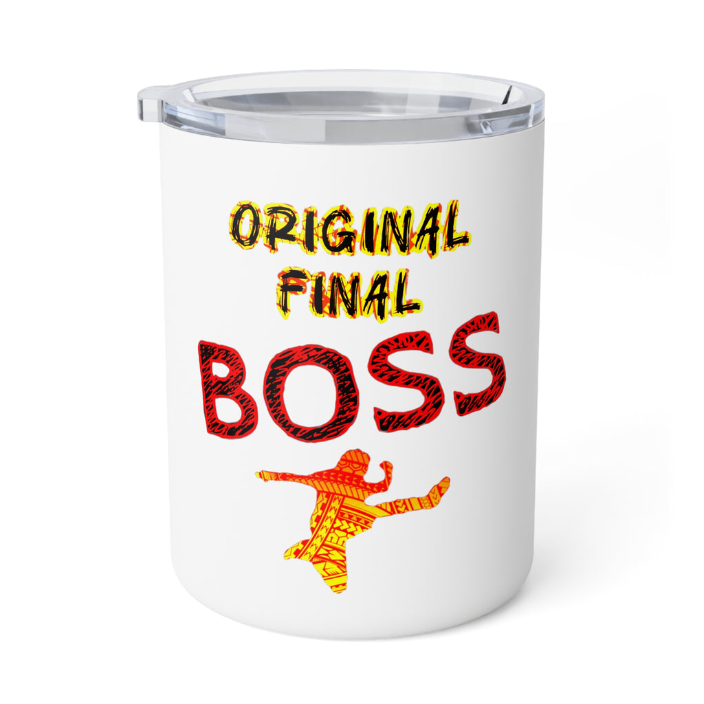 Original Final Boss 10oz Insulated Coffee Mug — Gamer Retro Graphic Travel Tumbler