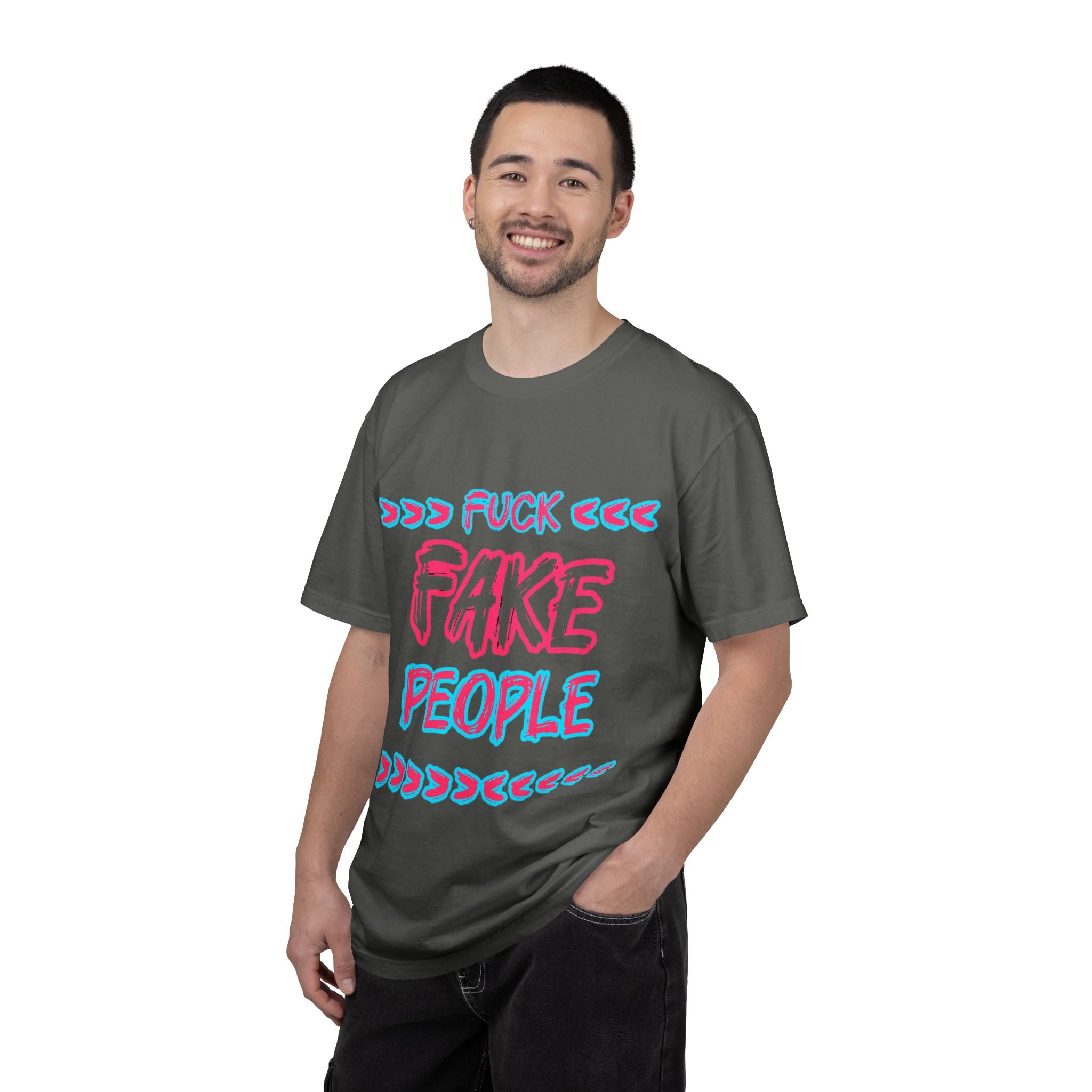 Graphic T-Shirt — “Fuck Fake People” Bold Retro Text Tee