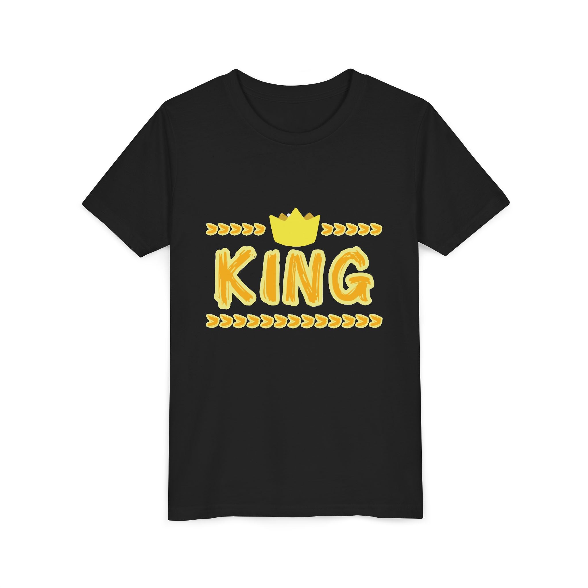 Youth 'King' Tee — Yellow Crown Graphic Kids T-Shirt