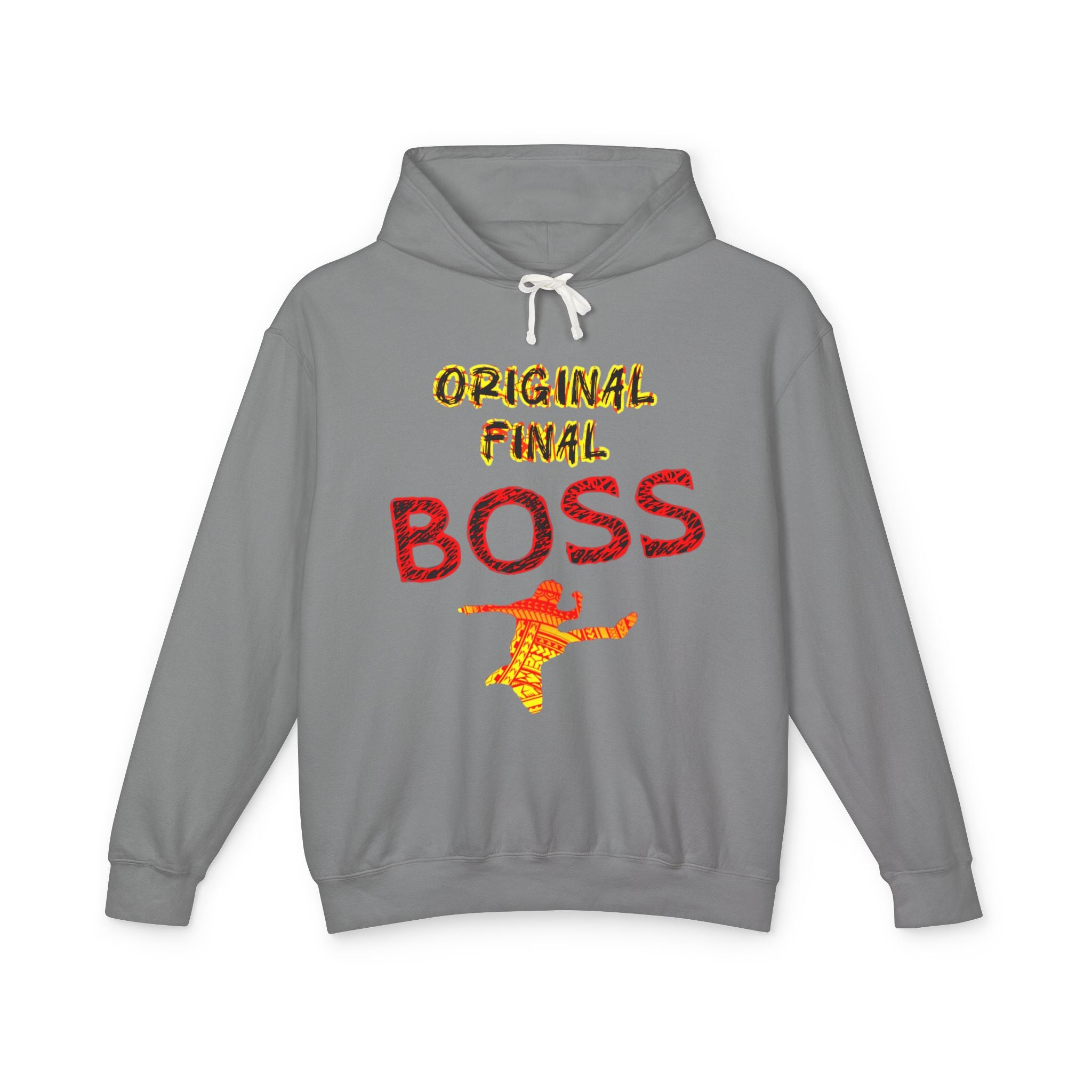 Original Final Boss Hoodie — Retro Orange Graphic Pullover