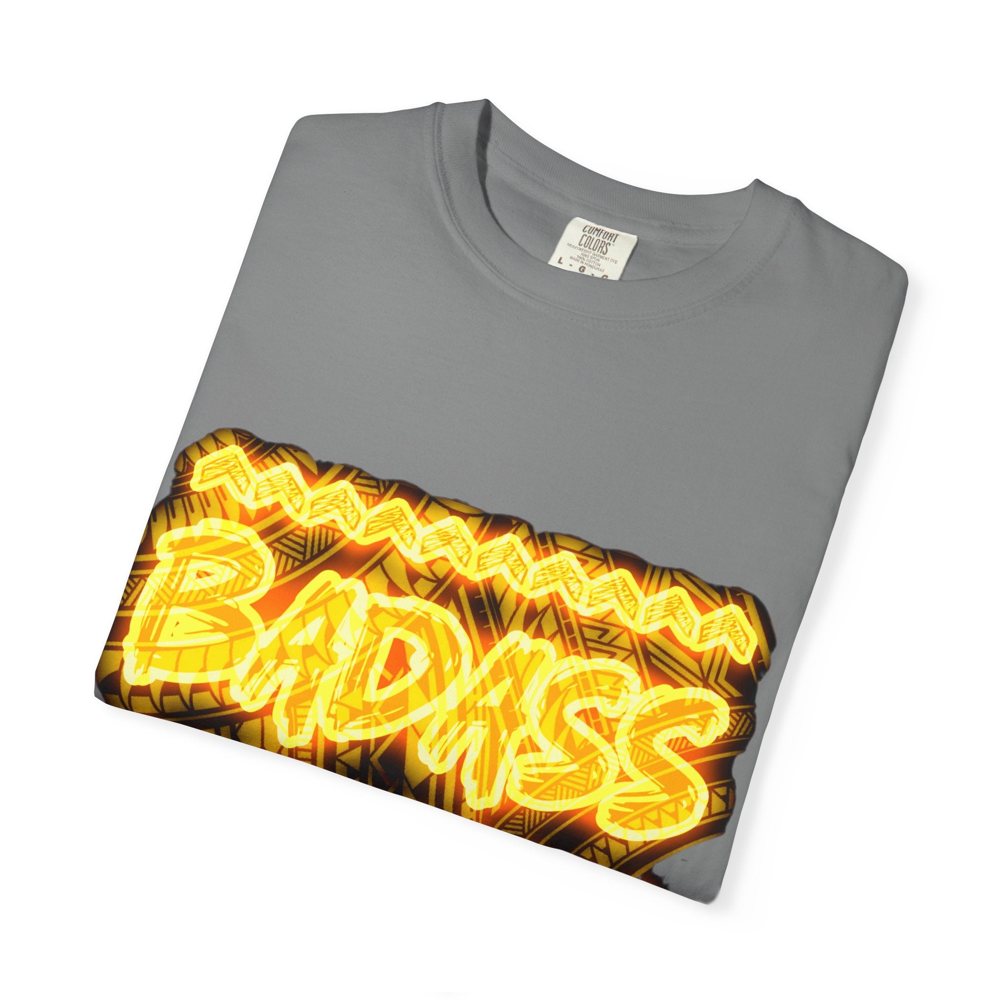 T-Shirt — Bold 'BADASS' Flame Graphic Tee (Back Name Accent)