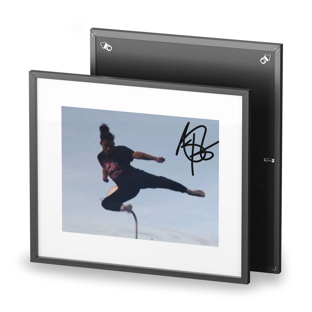 Framed Poster — Martial Arts Jump Kick Photo Print (Signed Style)