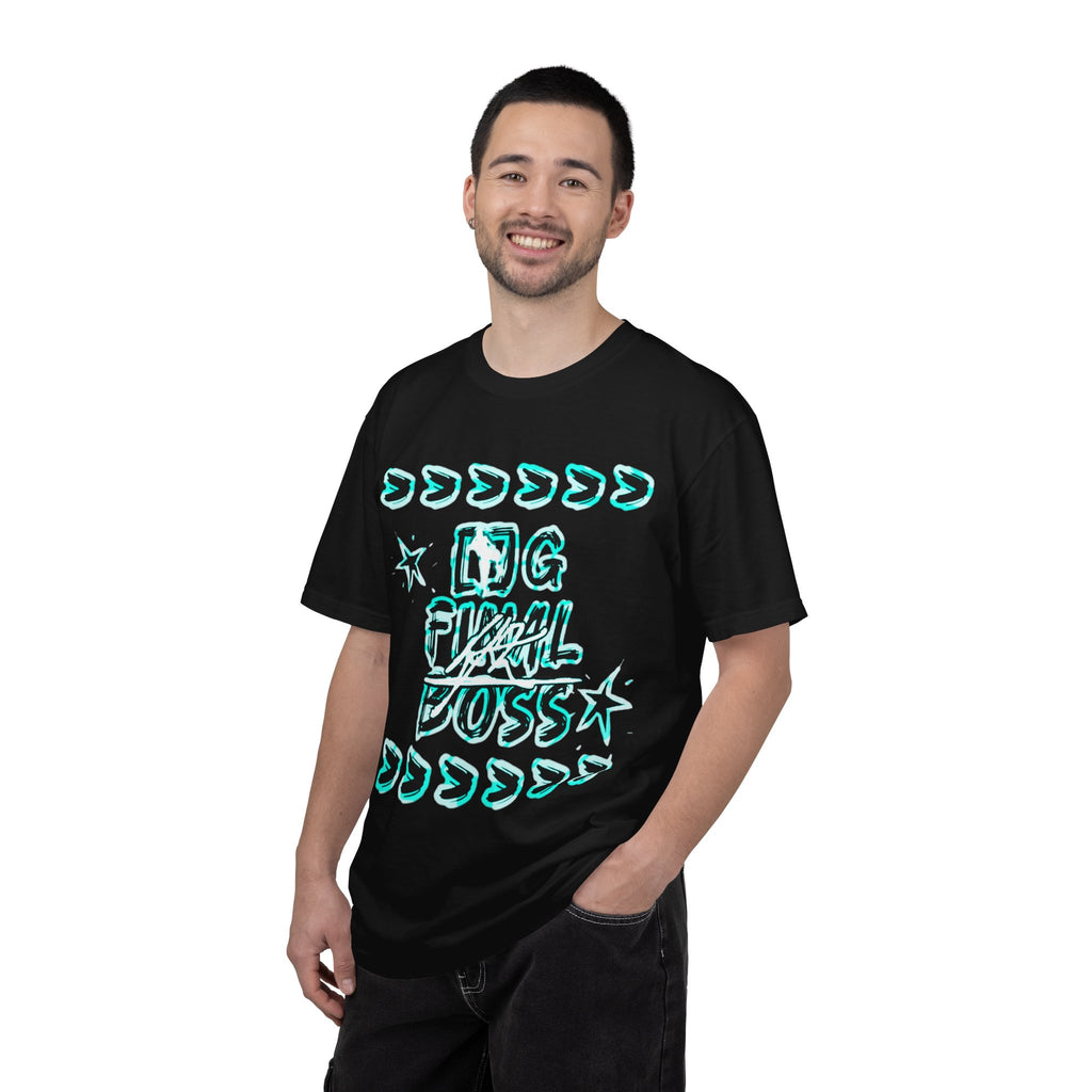 OG Final Boss Graphic Cyan star designed T-shirt - Streetwear