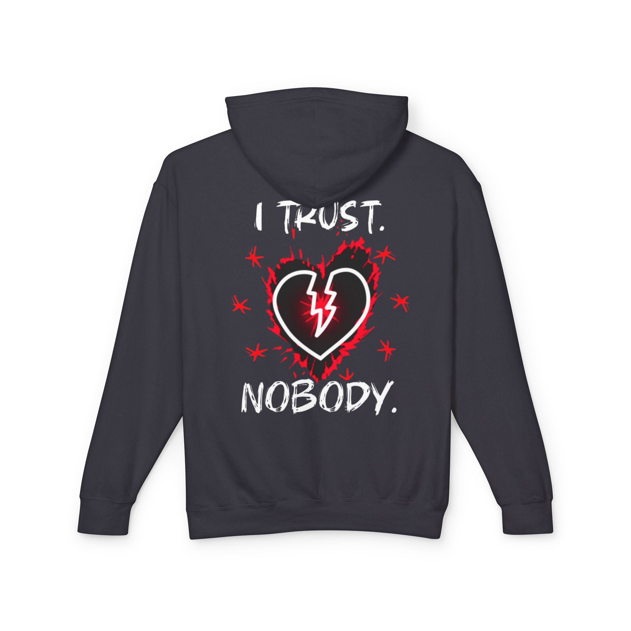 Unisex Lightweight Hooded - Broken Heart Graphic - Sweatshirt