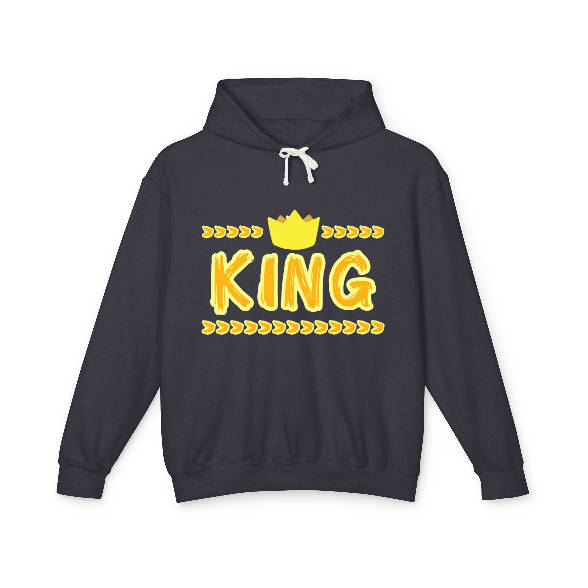 King Graphic Hoodie — Yellow Crown Casual Pullover