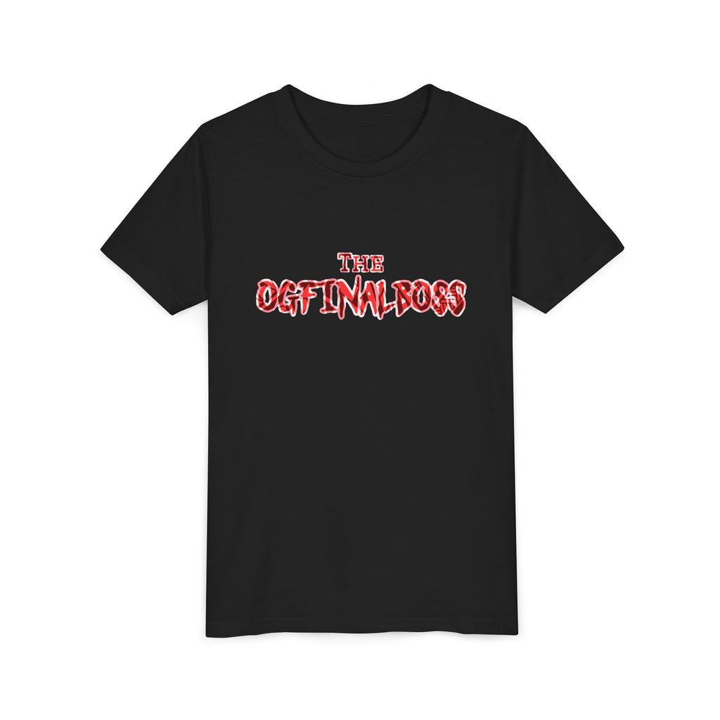 Youth Tee — “The Original Boss” Red Grunge Graphic (Angel Power)