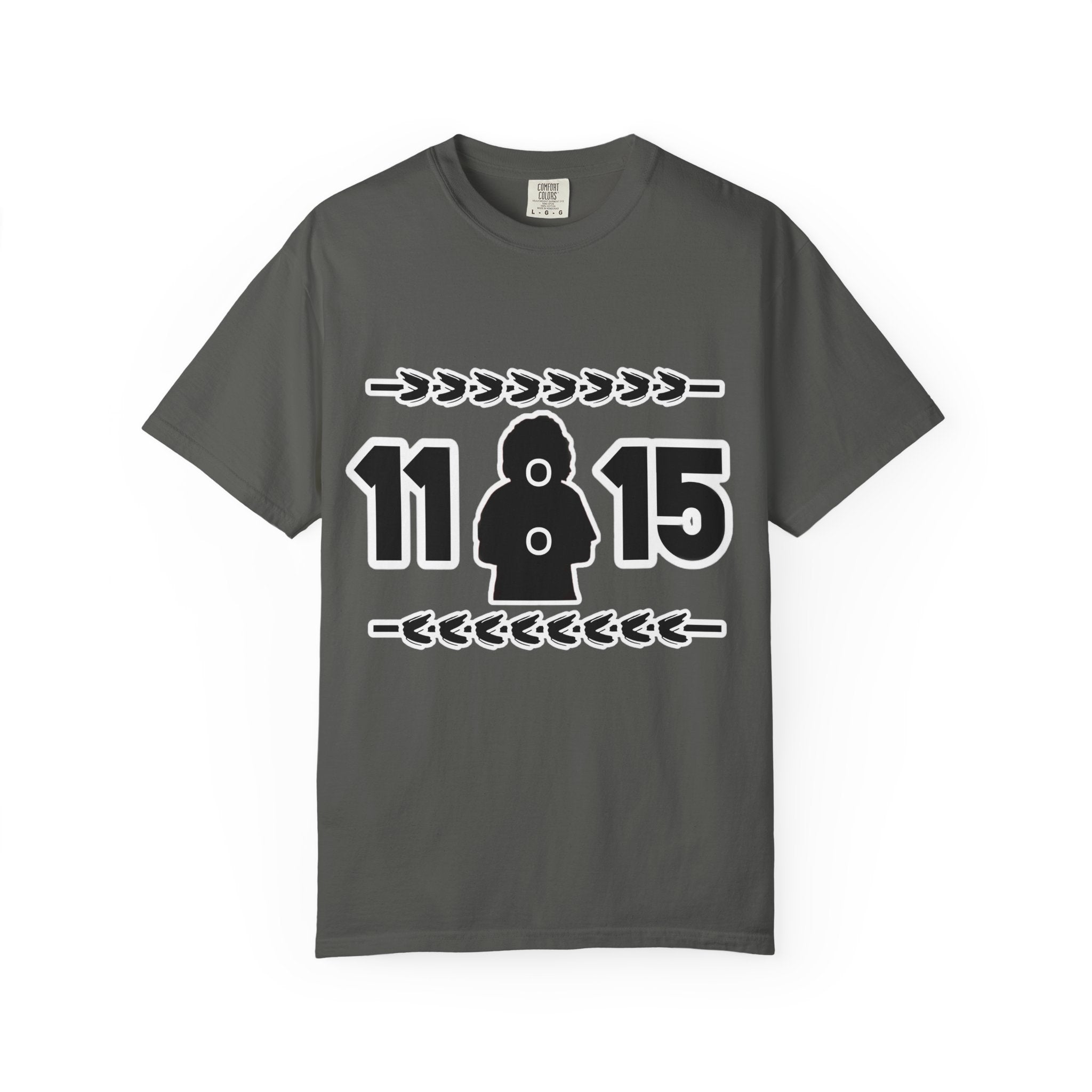 11:15 Hooded Figure Graphic T-Shirt — Minimalist Retro Streetwear