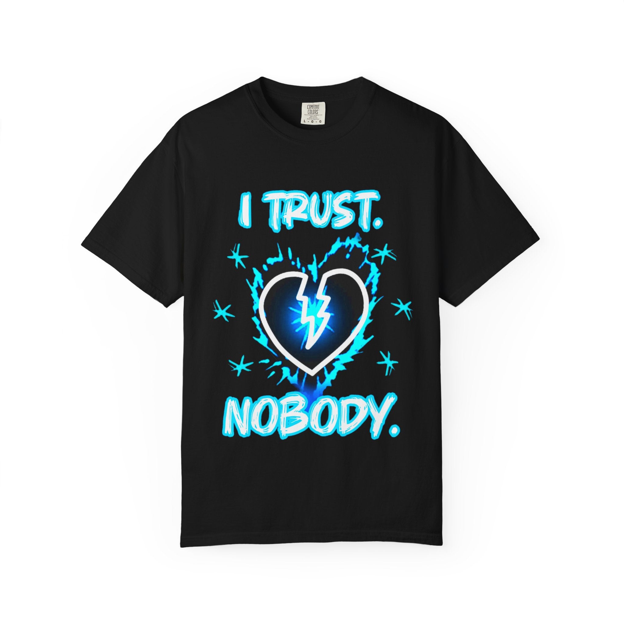 I Trust Nobody T-Shirt — Broken Heart Lightning Graphic Tee
