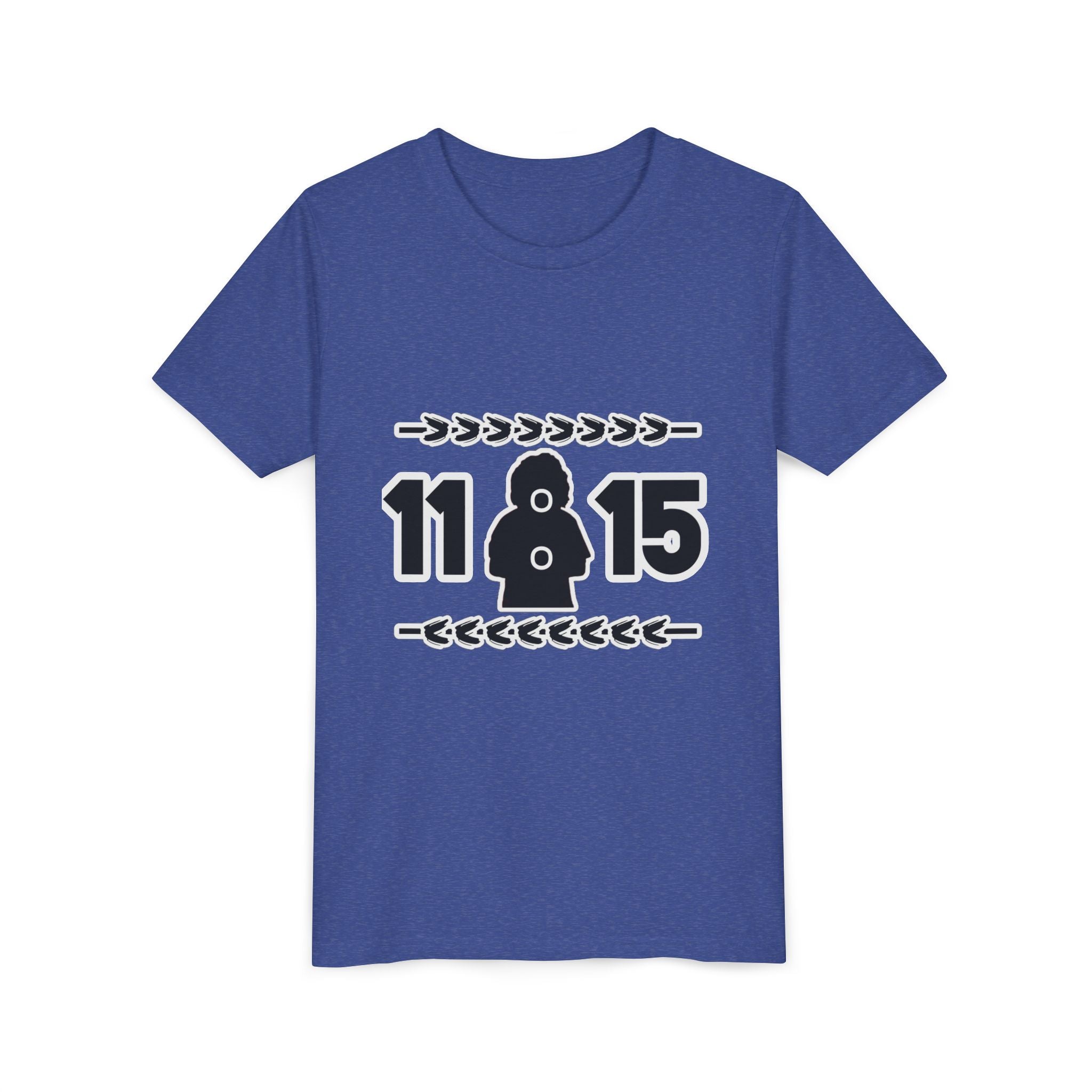 Youth Tee — '11:15' Black Silhouette Date Graphic Kids Shirt