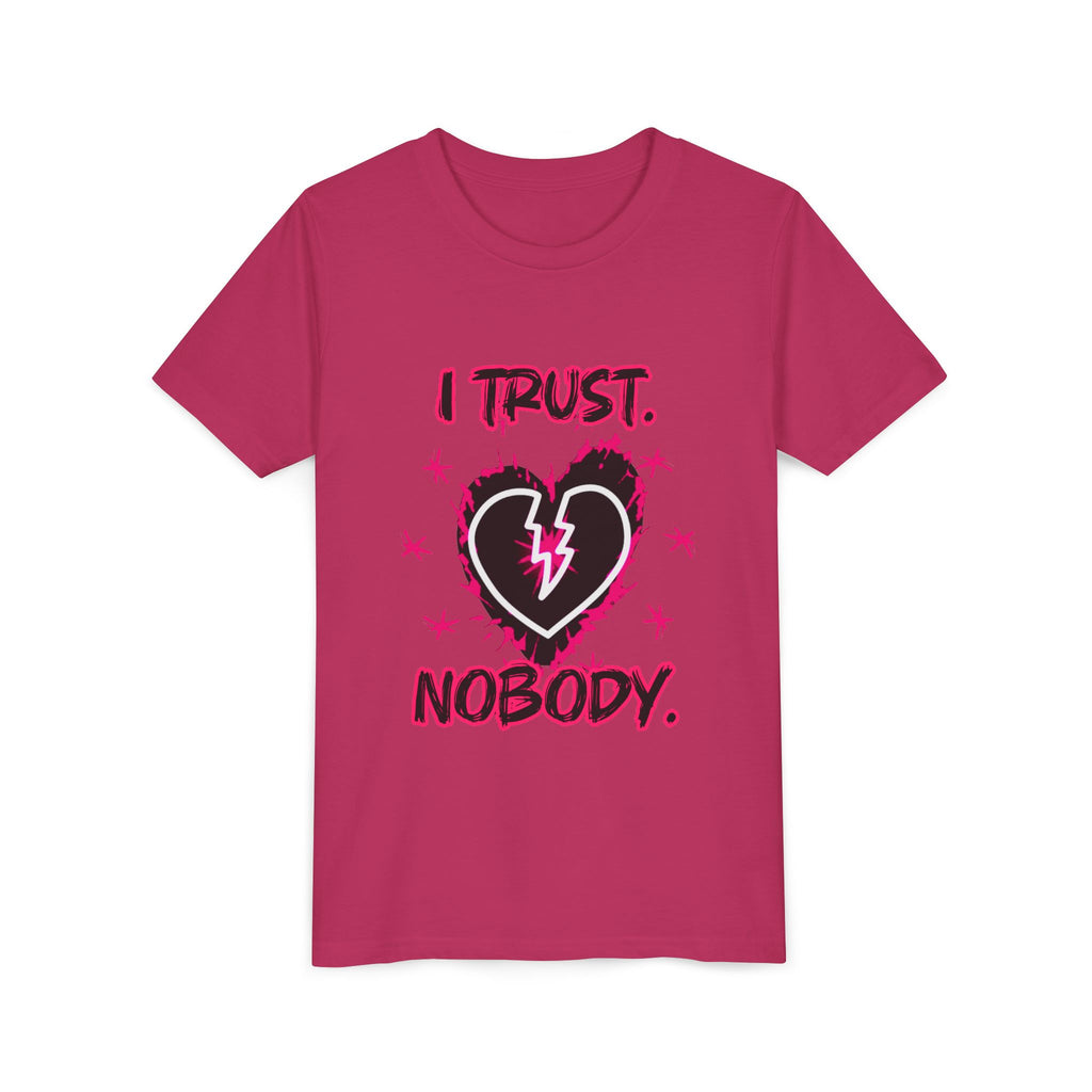 Youth Tee — “I Trust Nobody” Broken Heart Graphic Shirt
