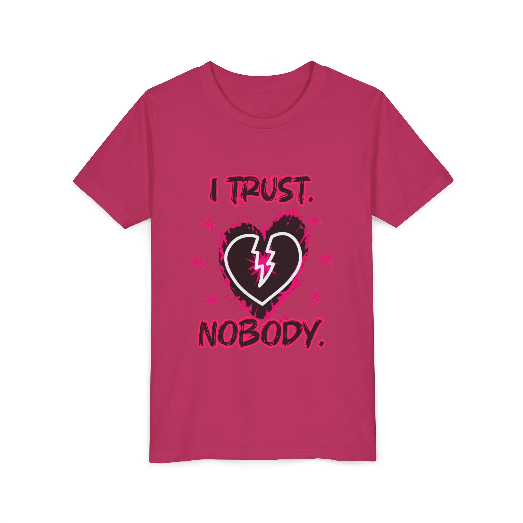 Youth Tee — “I Trust Nobody” Broken Heart Graphic Shirt