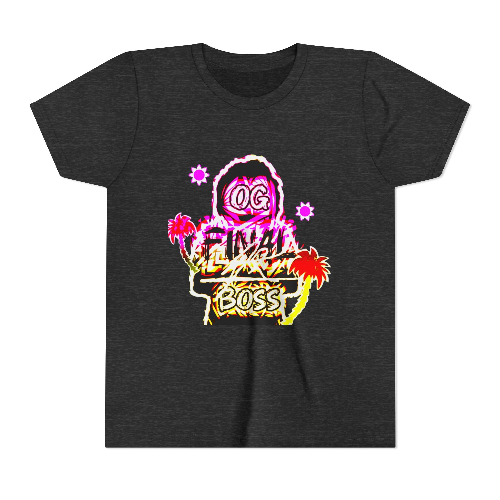 OG Final Boss Youth Tee — Neon Palm Tree / Summer Edition Graphic Kids T-Shirt