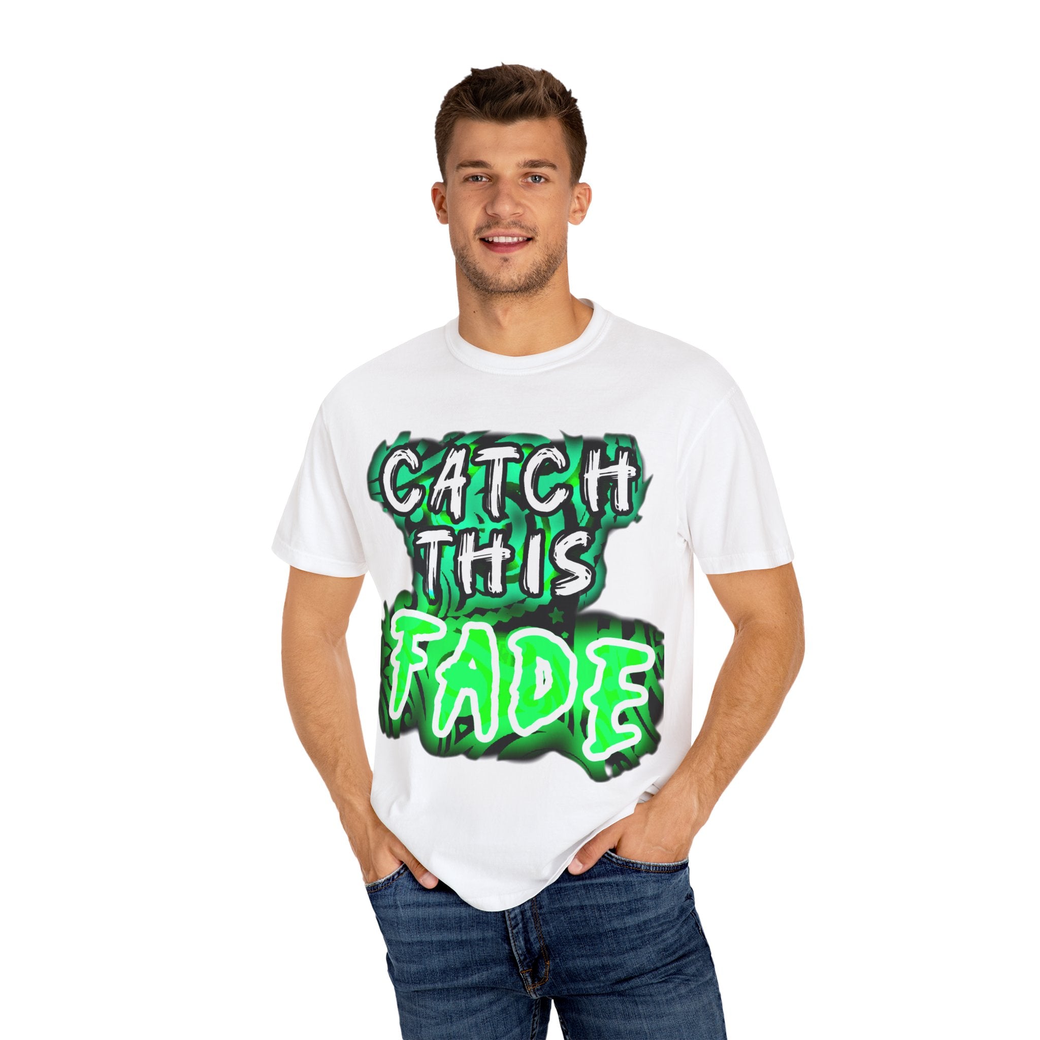Catch This Fade Unisex Garment-Dyed T-Shirt, Trendy Graphic Tee, Casual Wear, Gift for Friends, Streetwear Style, Unique Fashion Statement